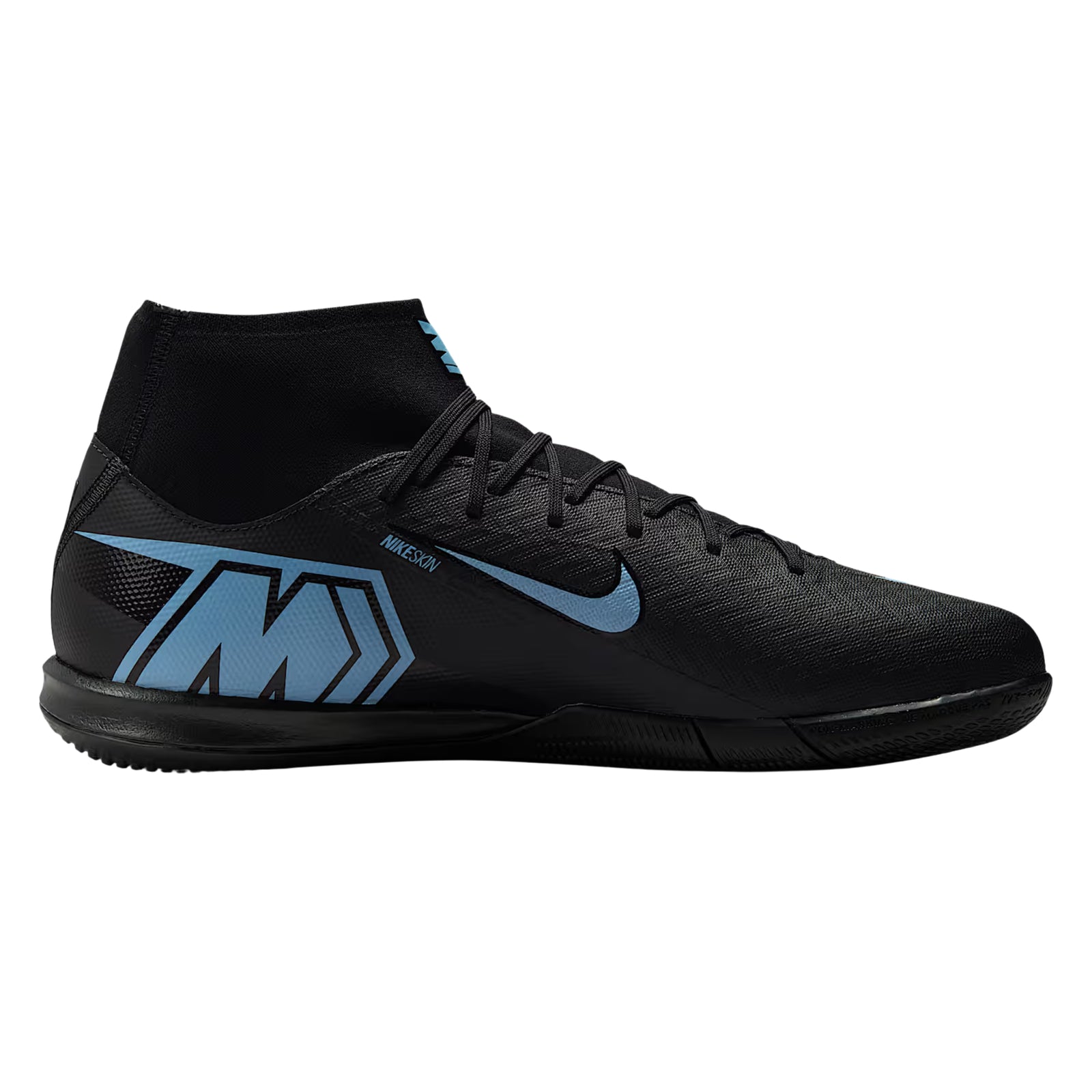 Nike Zoom Mercurial Superfly 10 Academy Indoor Soccer Shoes (Black/Ice Blue)