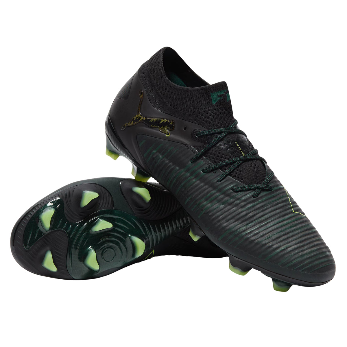Puma Future 8 Ultimate Firm Ground Soccer Cleats (Black/Fizzy Light/Green)
