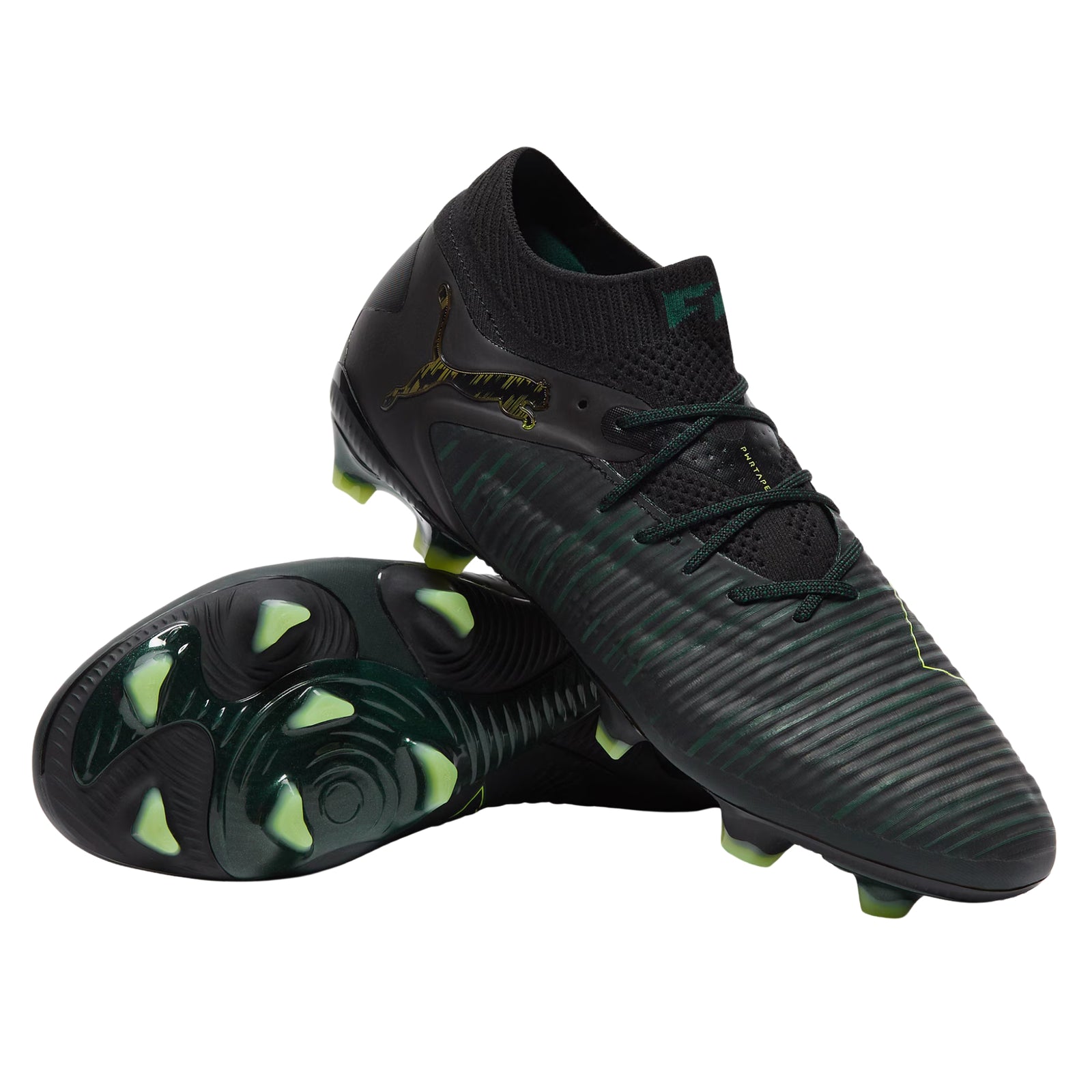 Puma Future 8 Ultimate Firm Ground Soccer Cleats (Black/Fizzy Light/Green)