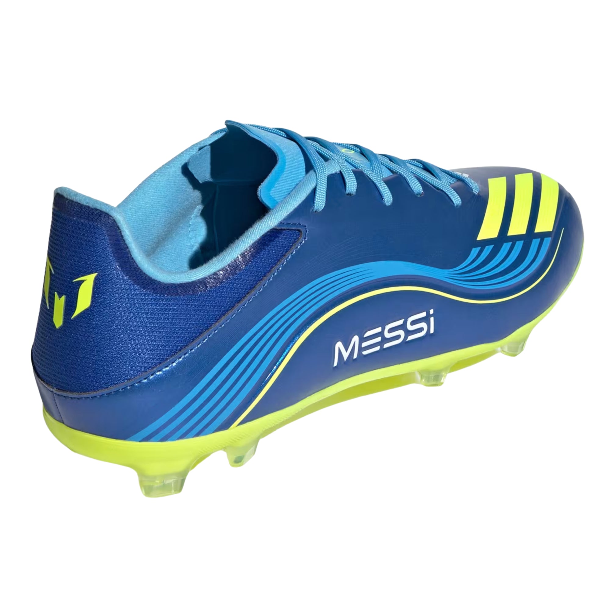 adidas Messi F50 League Firm Ground/Multi Ground Soccer Cleats (Royal Blue/Solar Yellow)