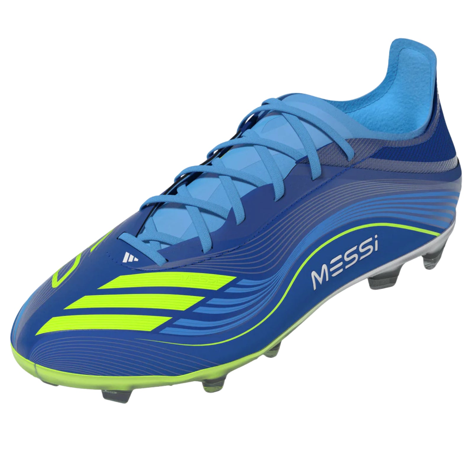 adidas Youth Messi F50 Elite Junior Firm Ground Soccer Cleats (Royal Blue/Solar Yellow)