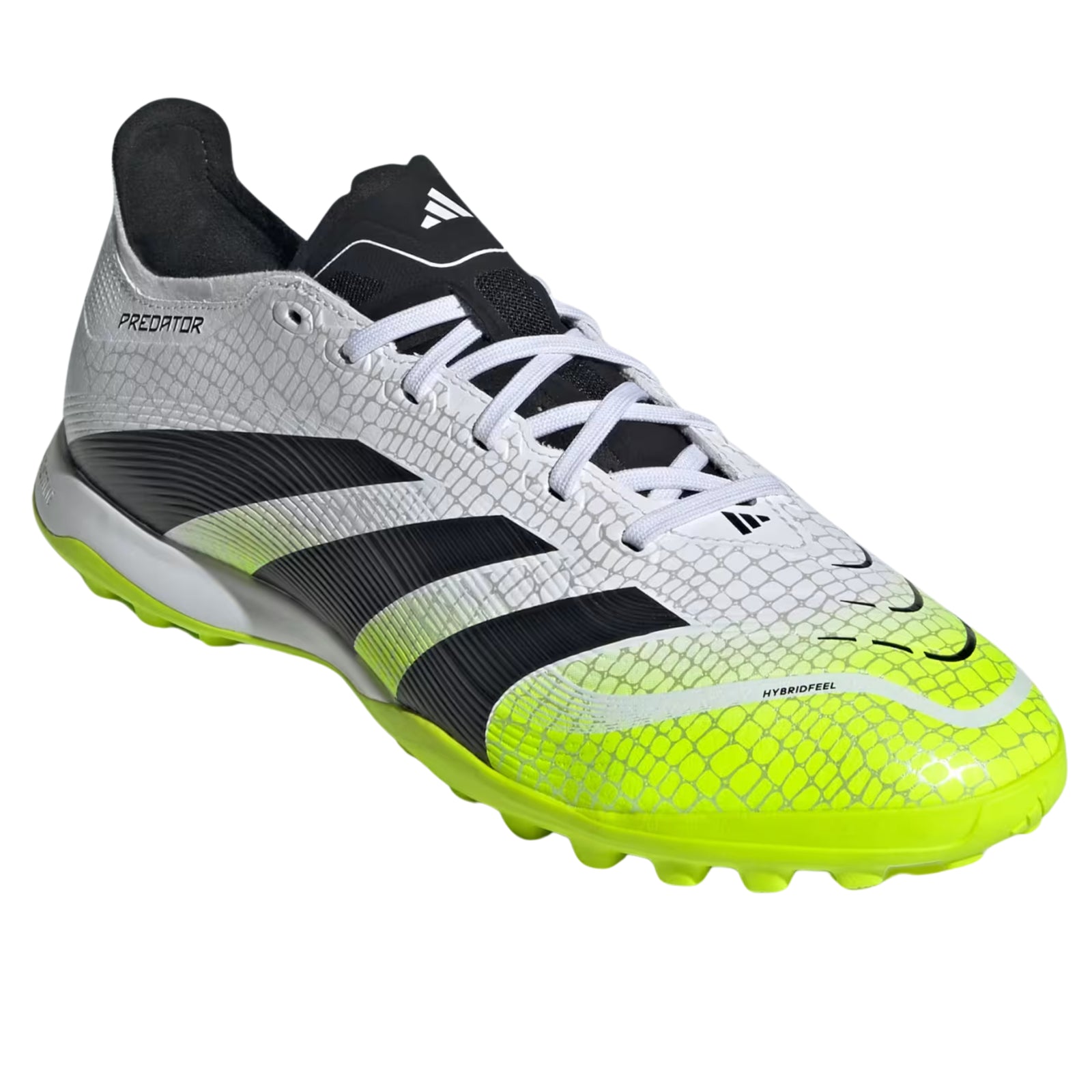 adidas Predator League Turf Soccer Shoes (White/Black/Lucid Lemon)