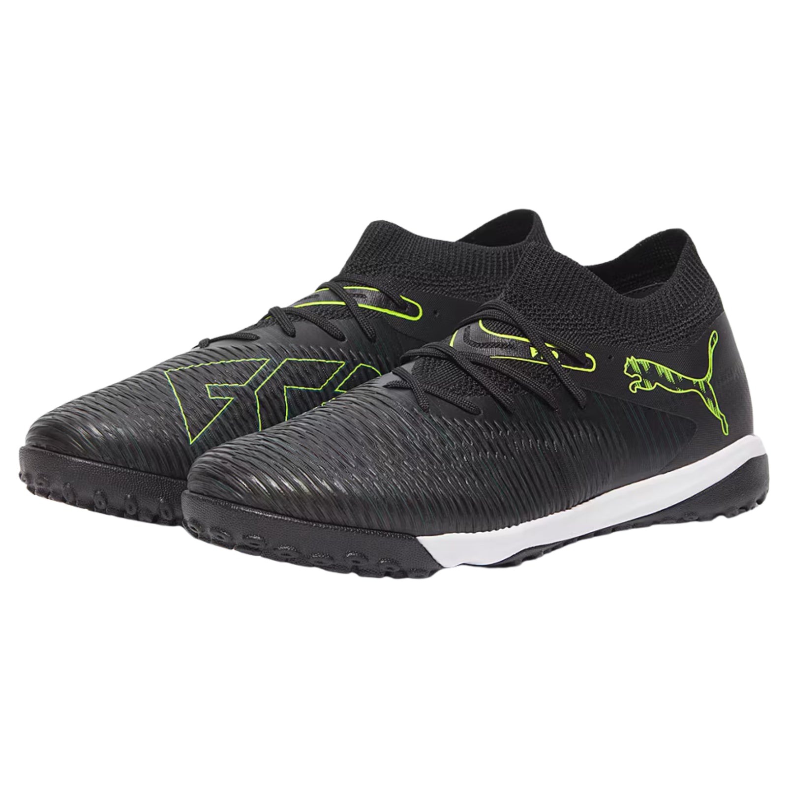 Puma Future 8 Match Turf Soccer Shoes (Black/Fizzy Light/Green)