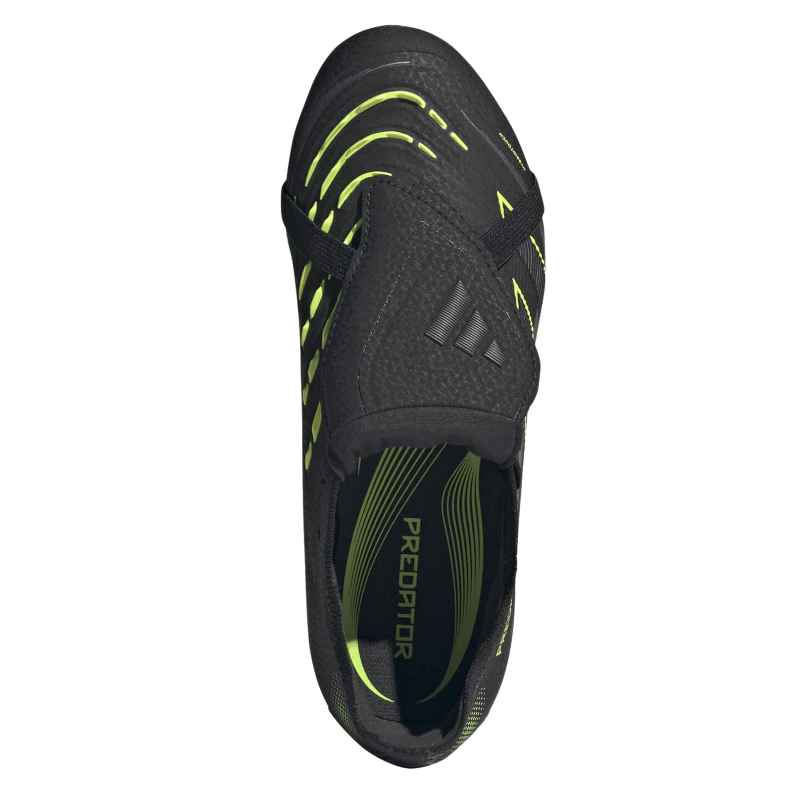 adidas Youth Predator Elite Full Touch Junior Firm Ground Soccer Cleats (Black/Iron Metallic/Lucid Lemon)