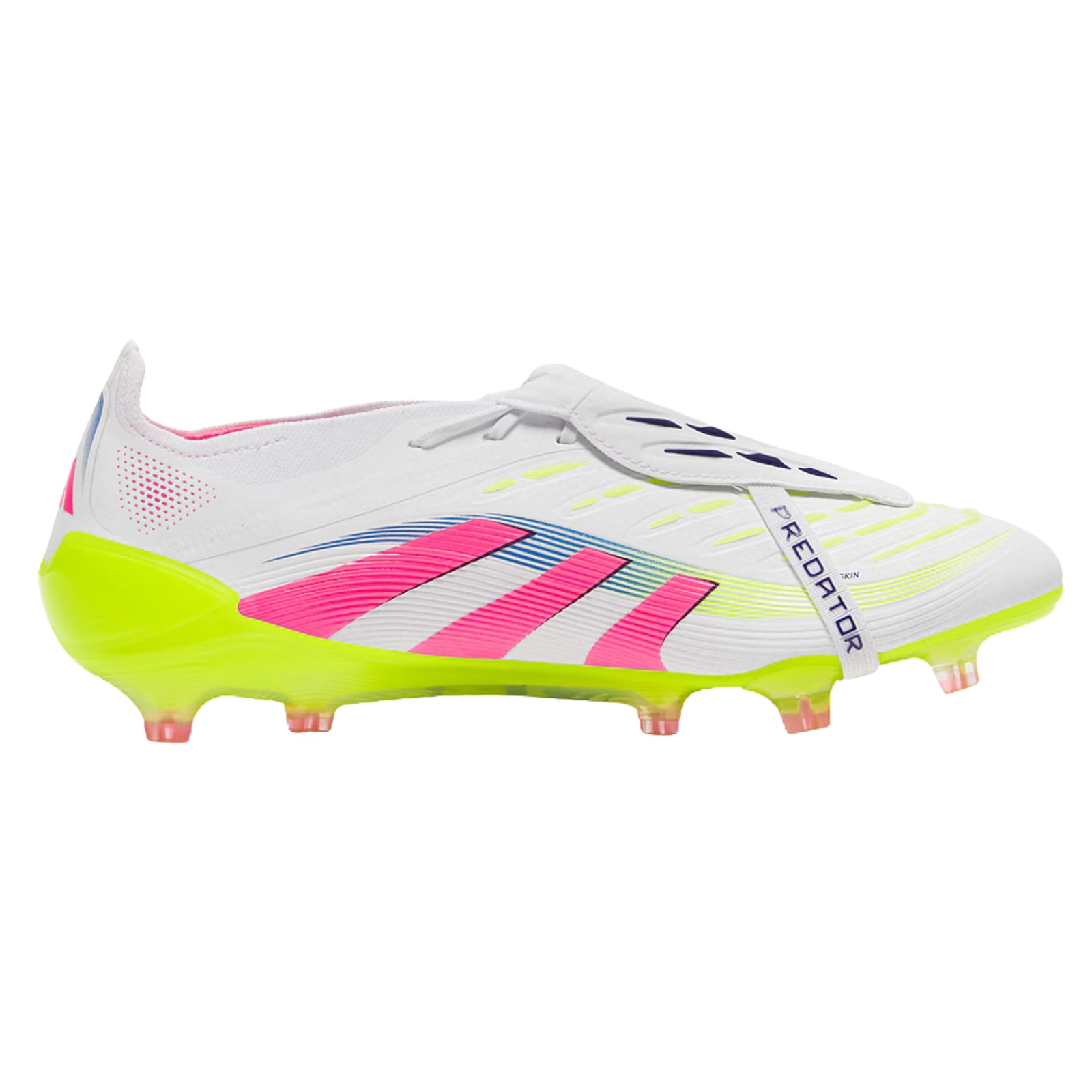 adidas Predator Elite FT Fold-over Tongue Firm Ground Soccer Cleats (White/Lucid Pink/Lucid Lemon)