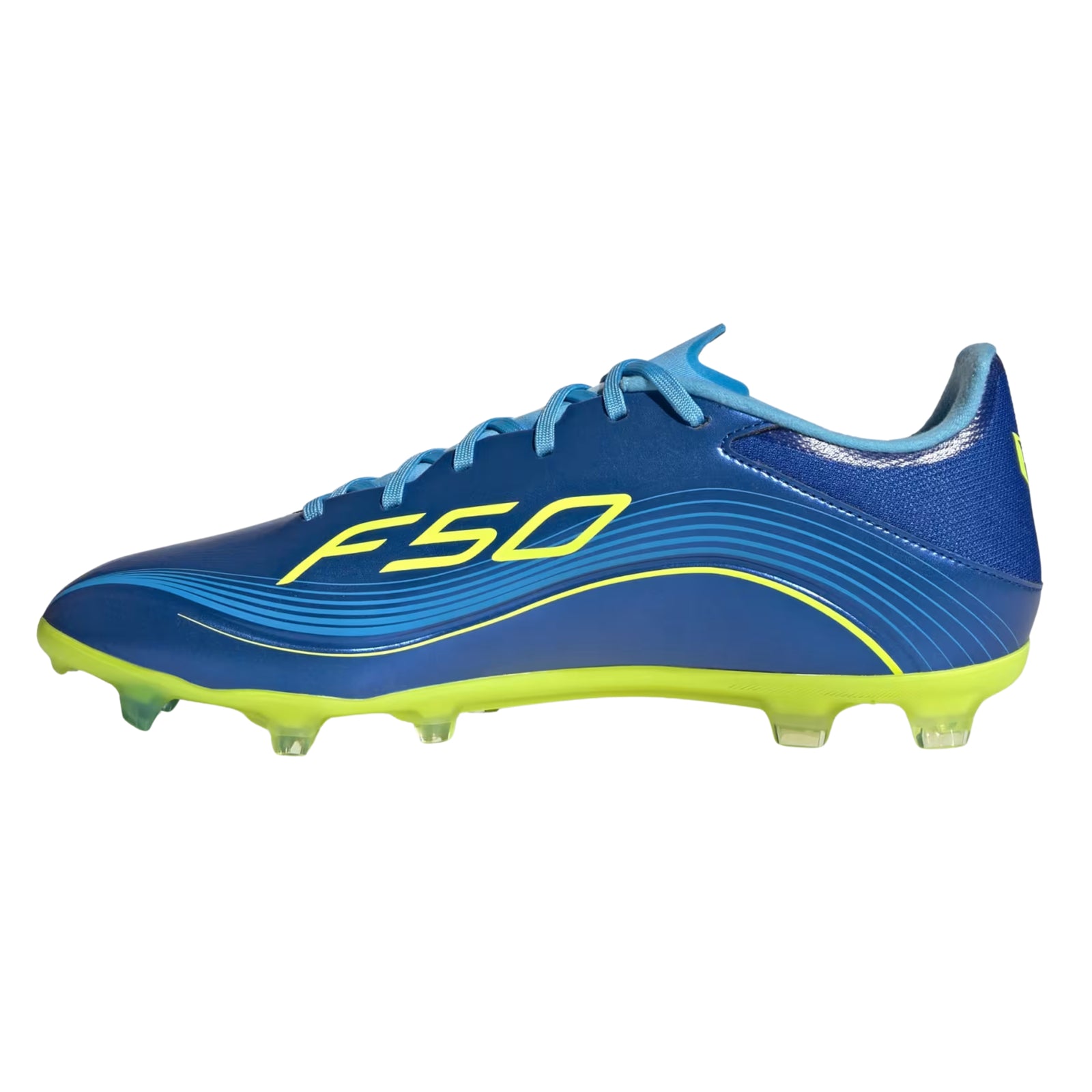 adidas Messi F50 League Firm Ground/Multi Ground Soccer Cleats (Royal Blue/Solar Yellow)