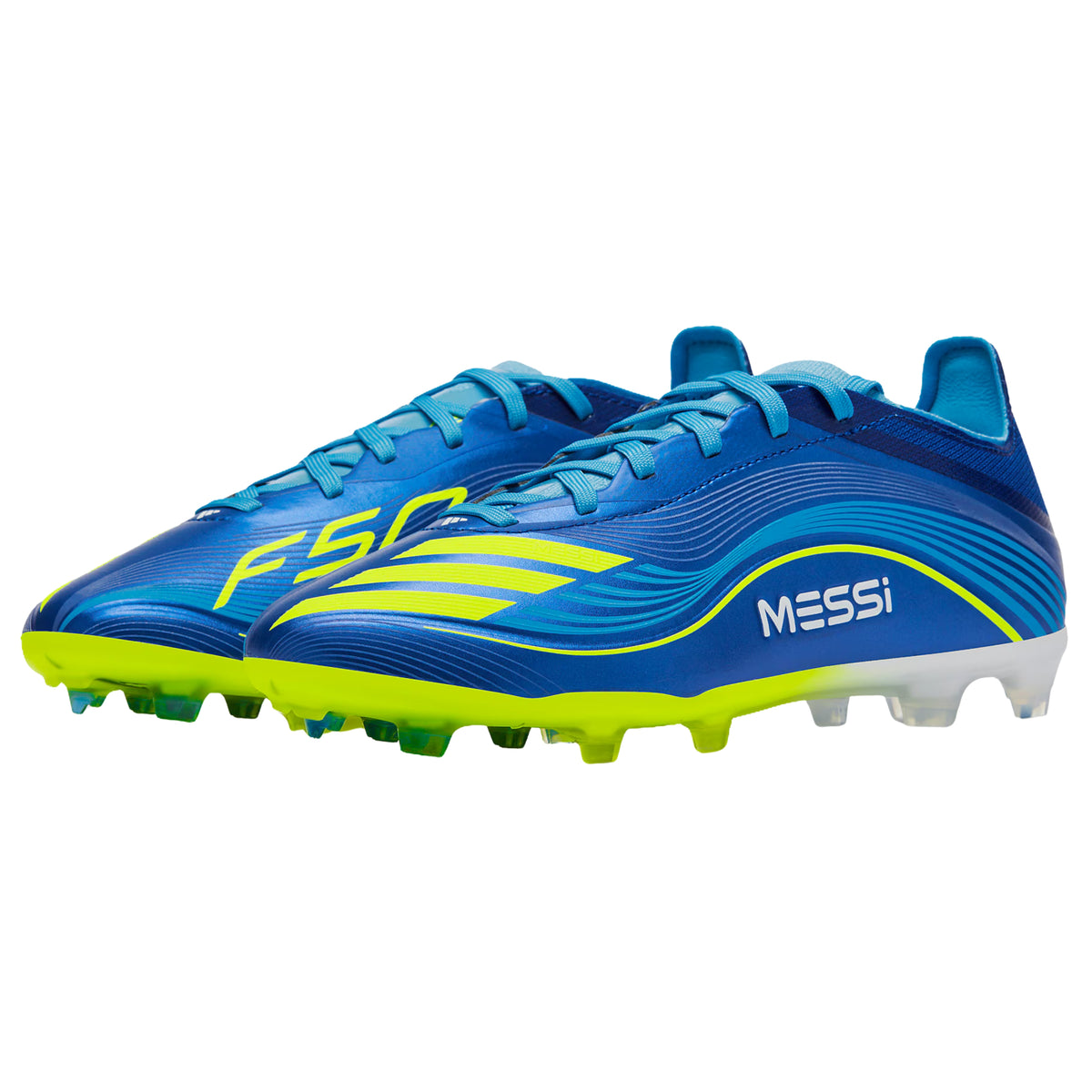 adidas Youth Messi F50 Elite Junior Firm Ground Soccer Cleats (Royal Blue/Solar Yellow)