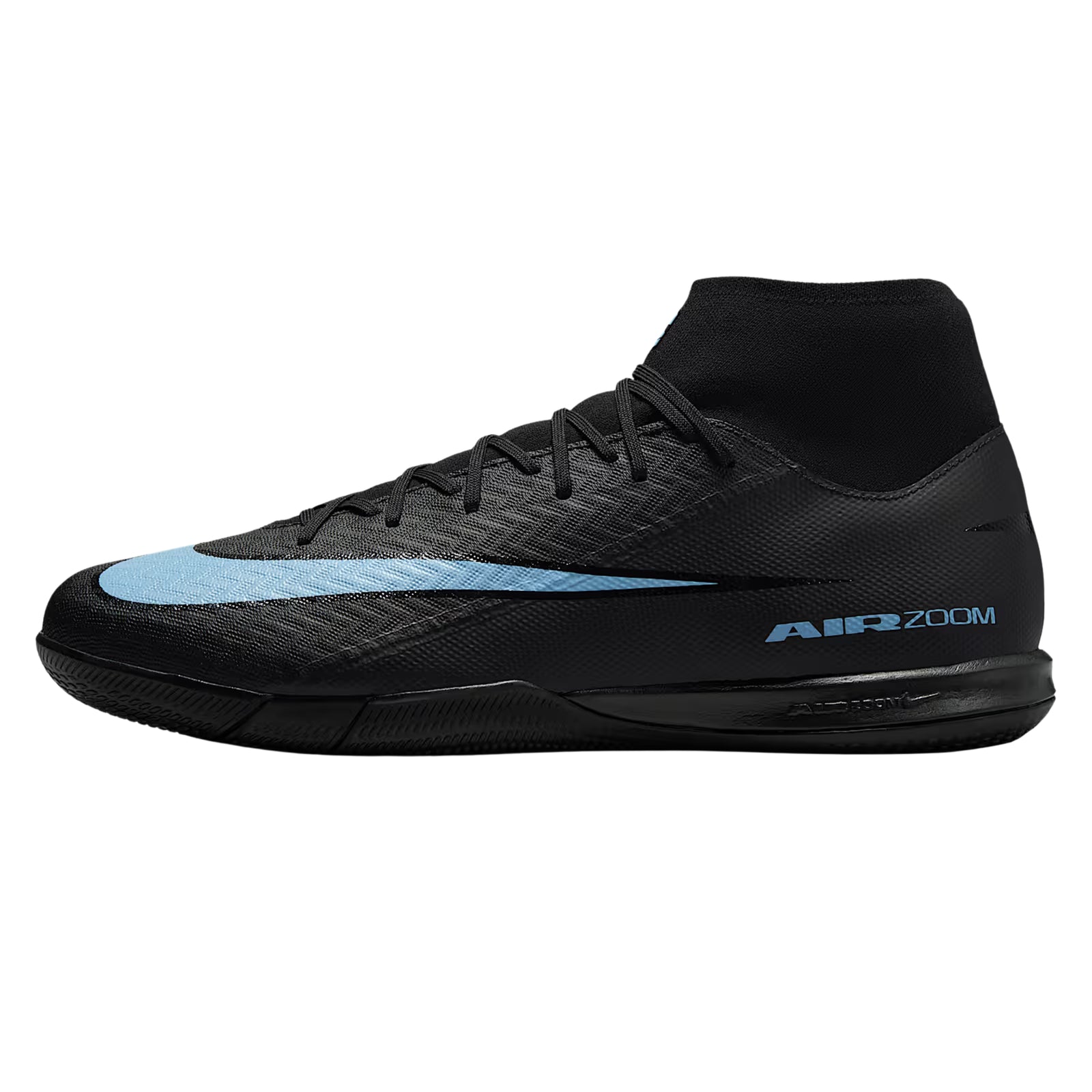 Nike Zoom Mercurial Superfly 10 Academy Indoor Soccer Shoes (Black/Ice Blue)