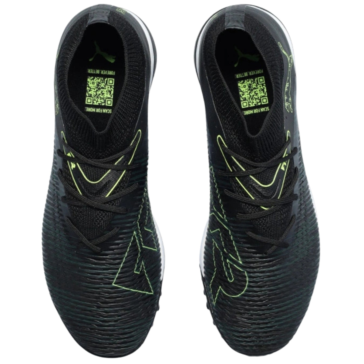 Puma Future 8 Match Turf Soccer Shoes (Black/Fizzy Light/Green)