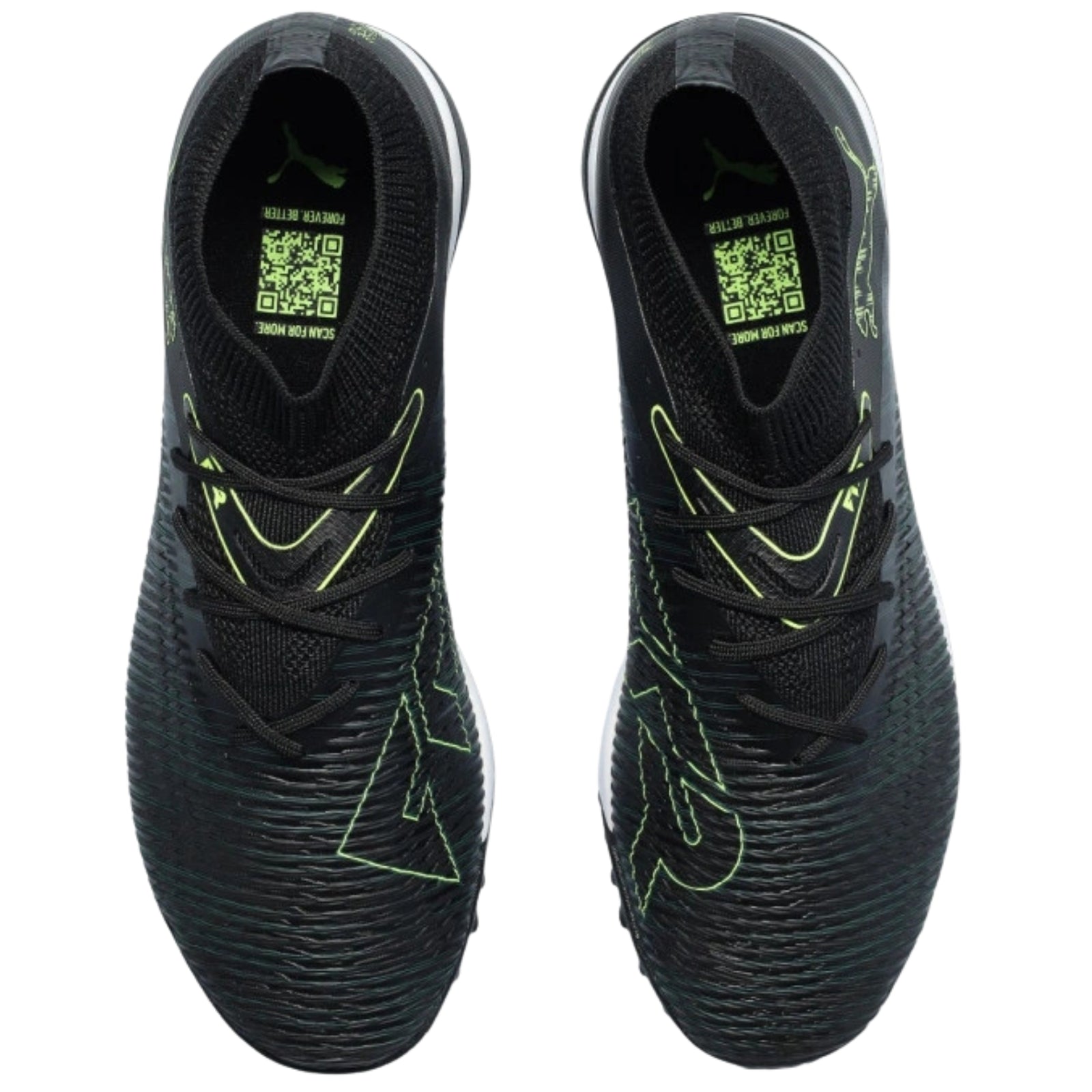 Puma Future 8 Match Turf Soccer Shoes (Black/Fizzy Light/Green)