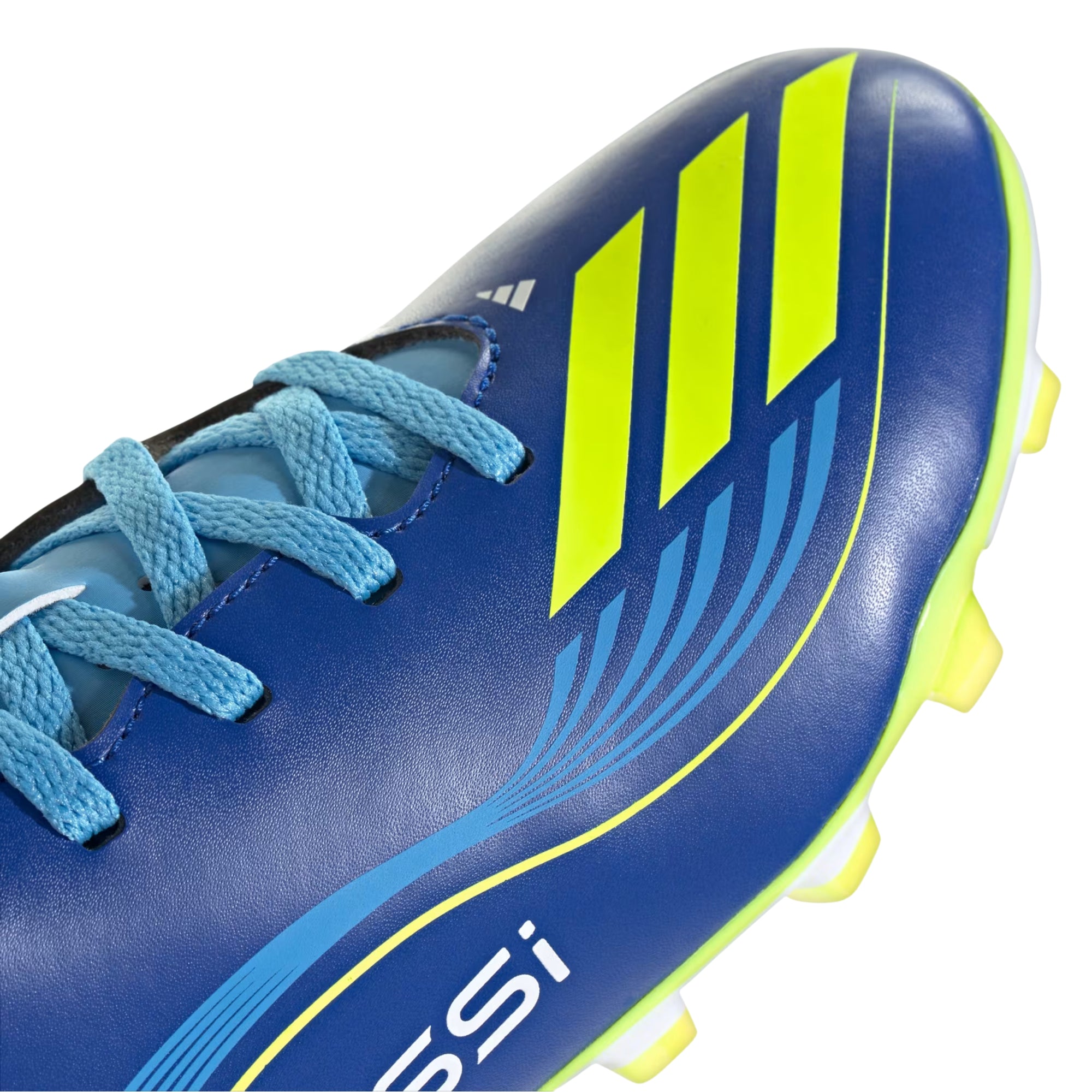 adidas Messi F50 Club Firm Ground/Multi Ground Junior Soccer Cleats (Royal Blue/Solar Yellow)