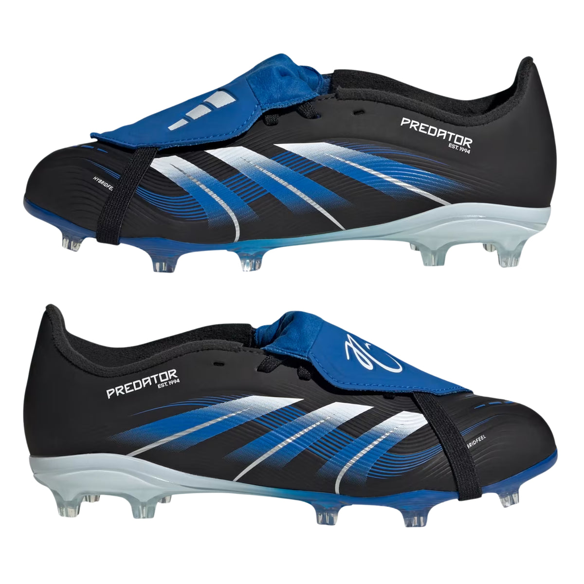adidas Youth Predator League Jude Bellingham Edition Fold-Over Tongue FG/MG Soccer Cleats (Black/White/Blue)