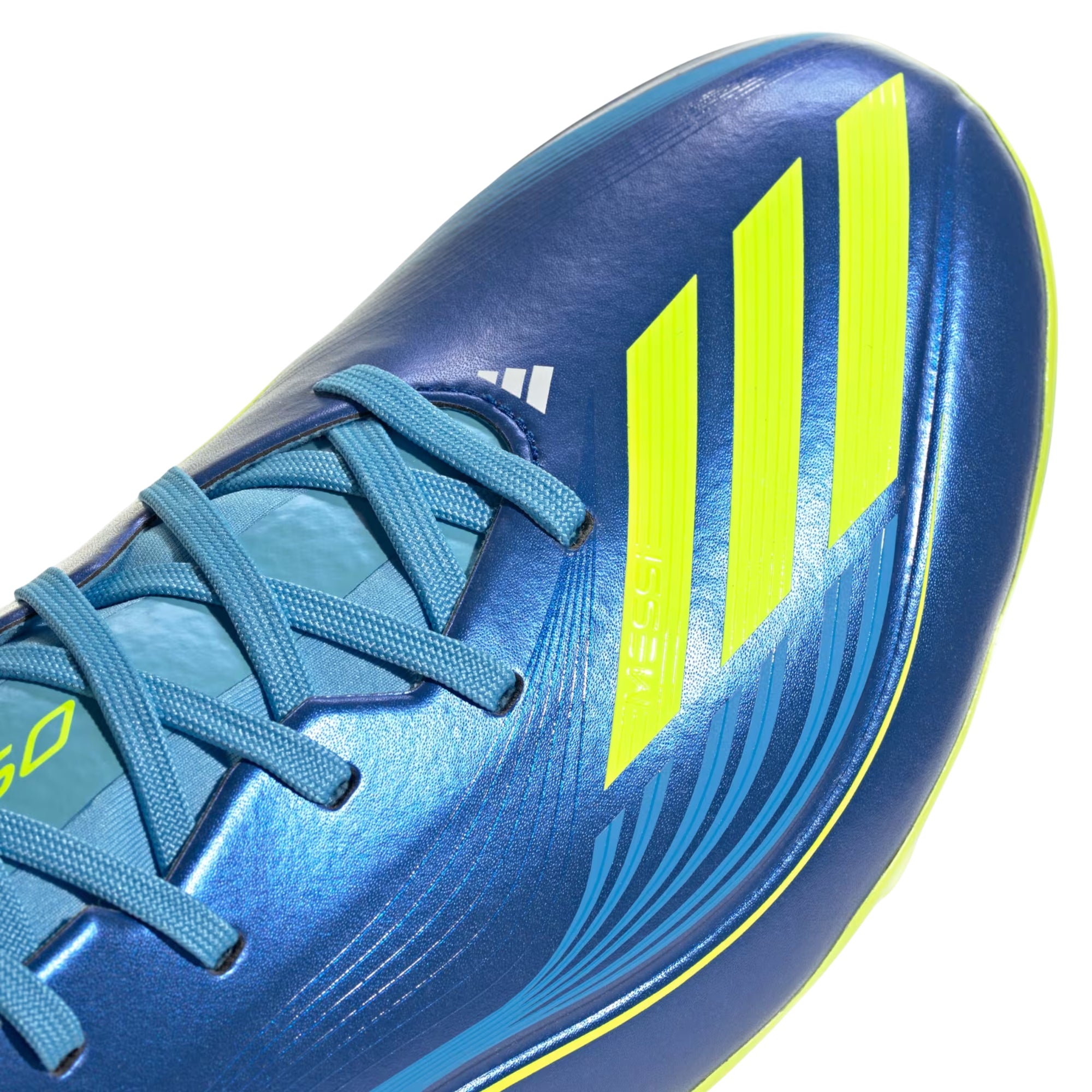 adidas Messi F50 League Firm Ground/Multi Ground Soccer Cleats (Royal Blue/Solar Yellow)