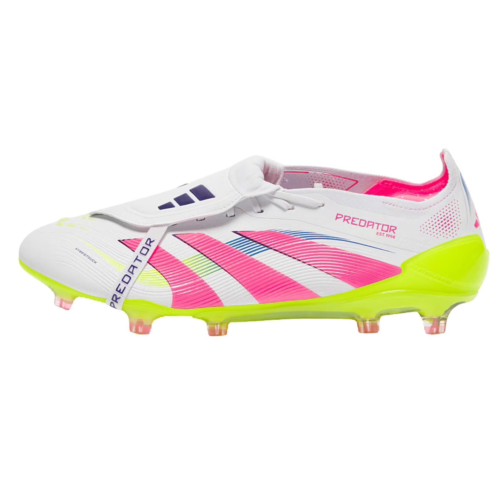 adidas Predator Elite FT Fold-over Tongue Firm Ground Soccer Cleats (White/Lucid Pink/Lucid Lemon)