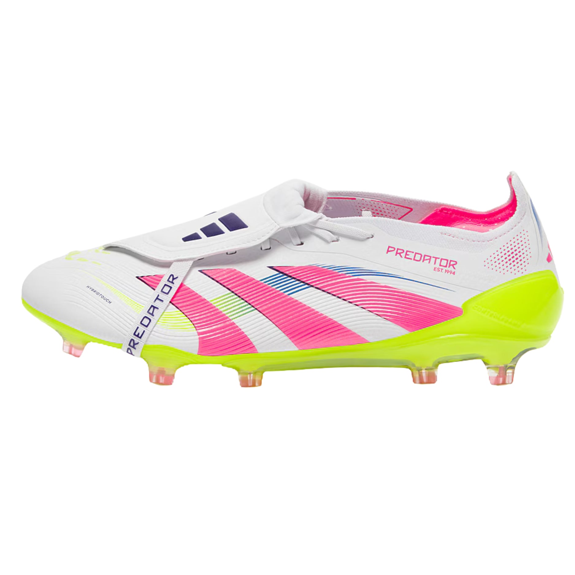adidas Predator Elite FT Fold-over Tongue Firm Ground Soccer Cleats (White/Lucid Pink/Lucid Lemon)