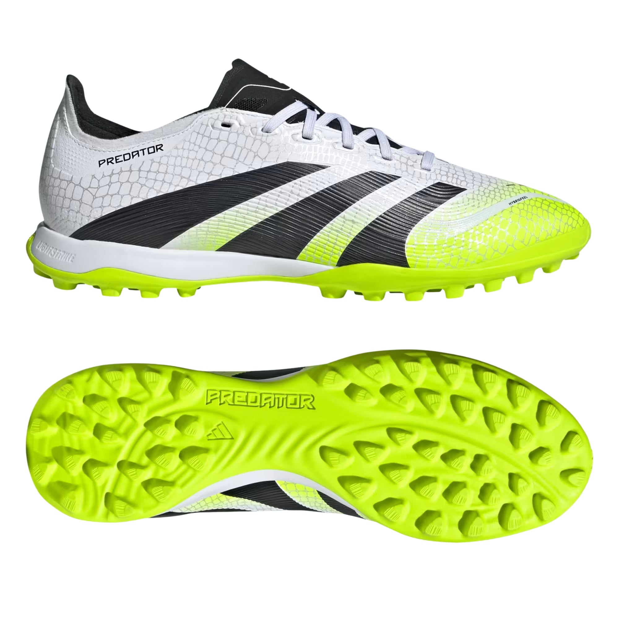 adidas Predator League Turf Soccer Shoes (White/Black/Lucid Lemon)