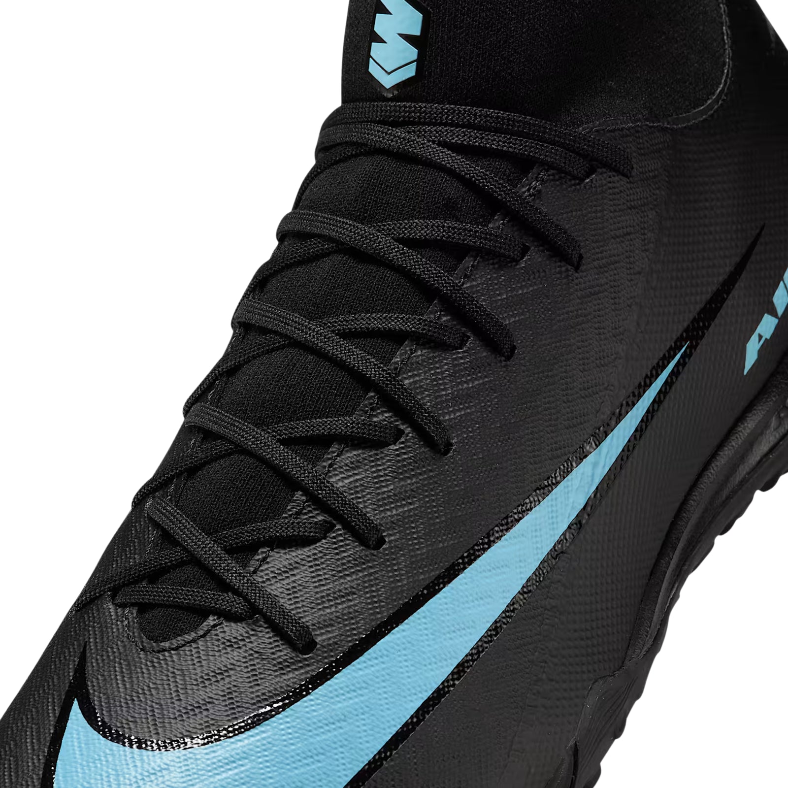 Nike Zoom Superfly 10 Academy Turf Soccer Shoes (Black/Ice Blue)