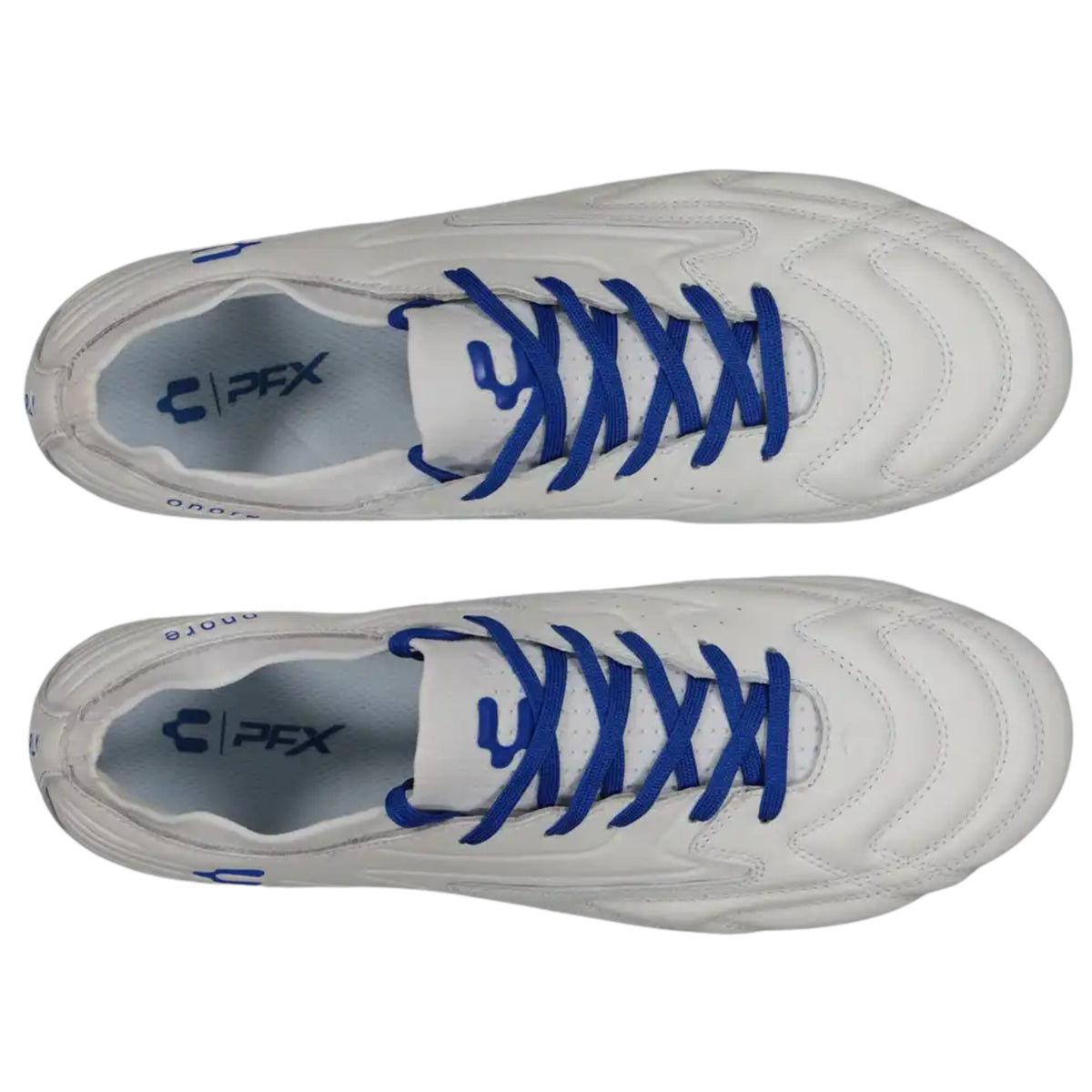 Charly Onore LT PFX Firm Ground Soccer Cleats (White/Royal)
