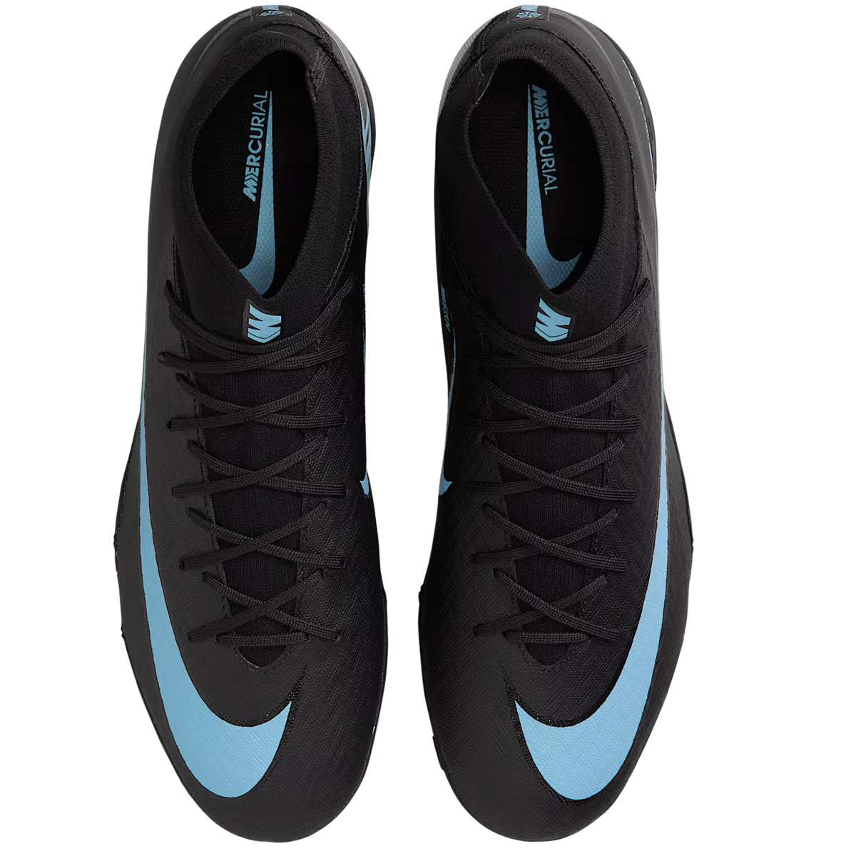 Nike Zoom Superfly 10 Academy Turf Soccer Shoes (Black/Ice Blue)