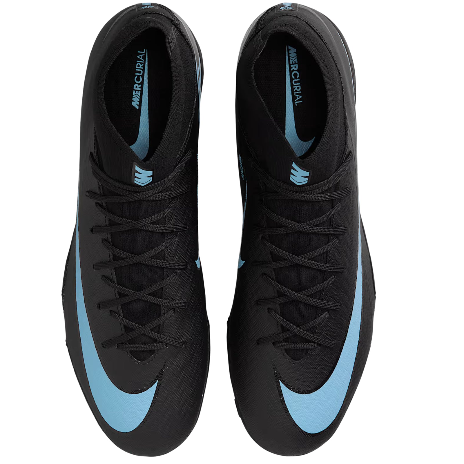 Nike Zoom Superfly 10 Academy Turf Soccer Shoes (Black/Ice Blue)