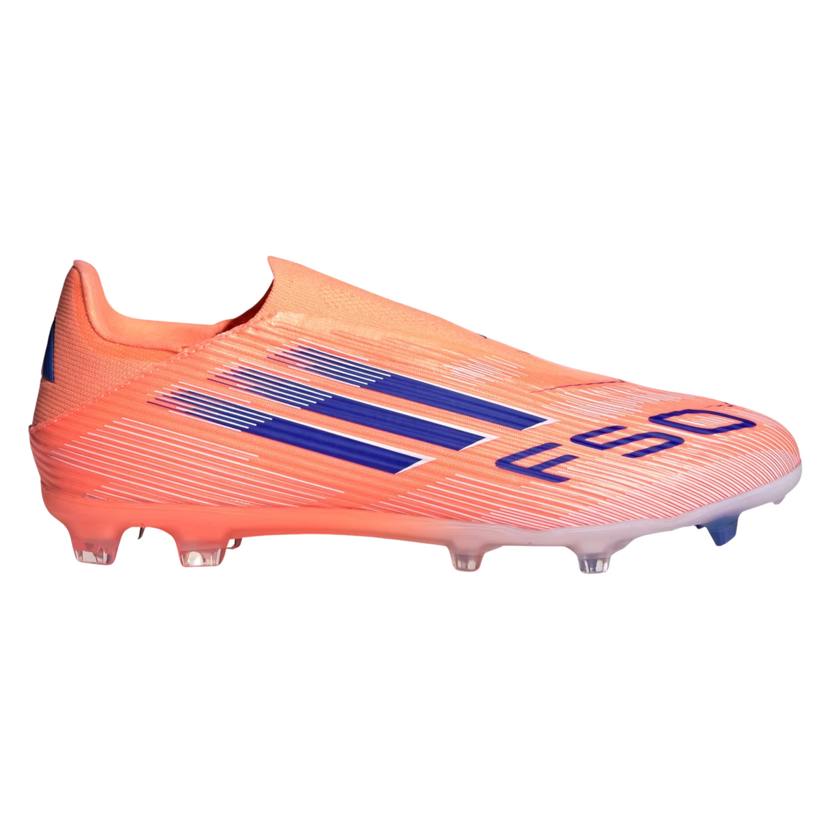 adidas F50 League Laceless FG/MG Soccer Cleats (Orange/Lucid Blue/White)