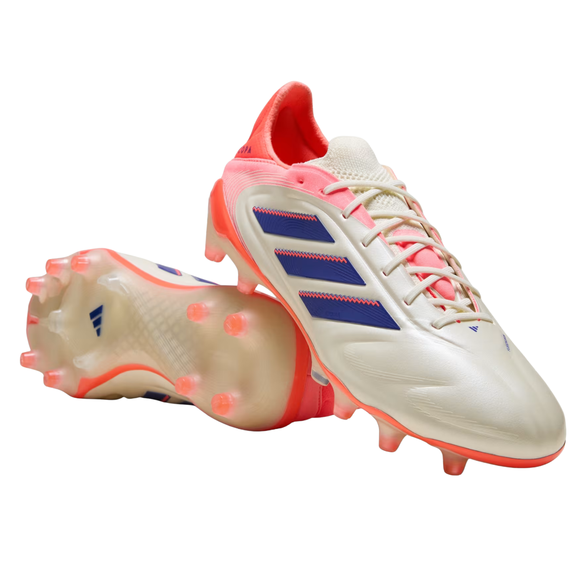 adidas Copa Pure III Elite FG Soccer Cleats (Off White/Lucid Blue/Coral)