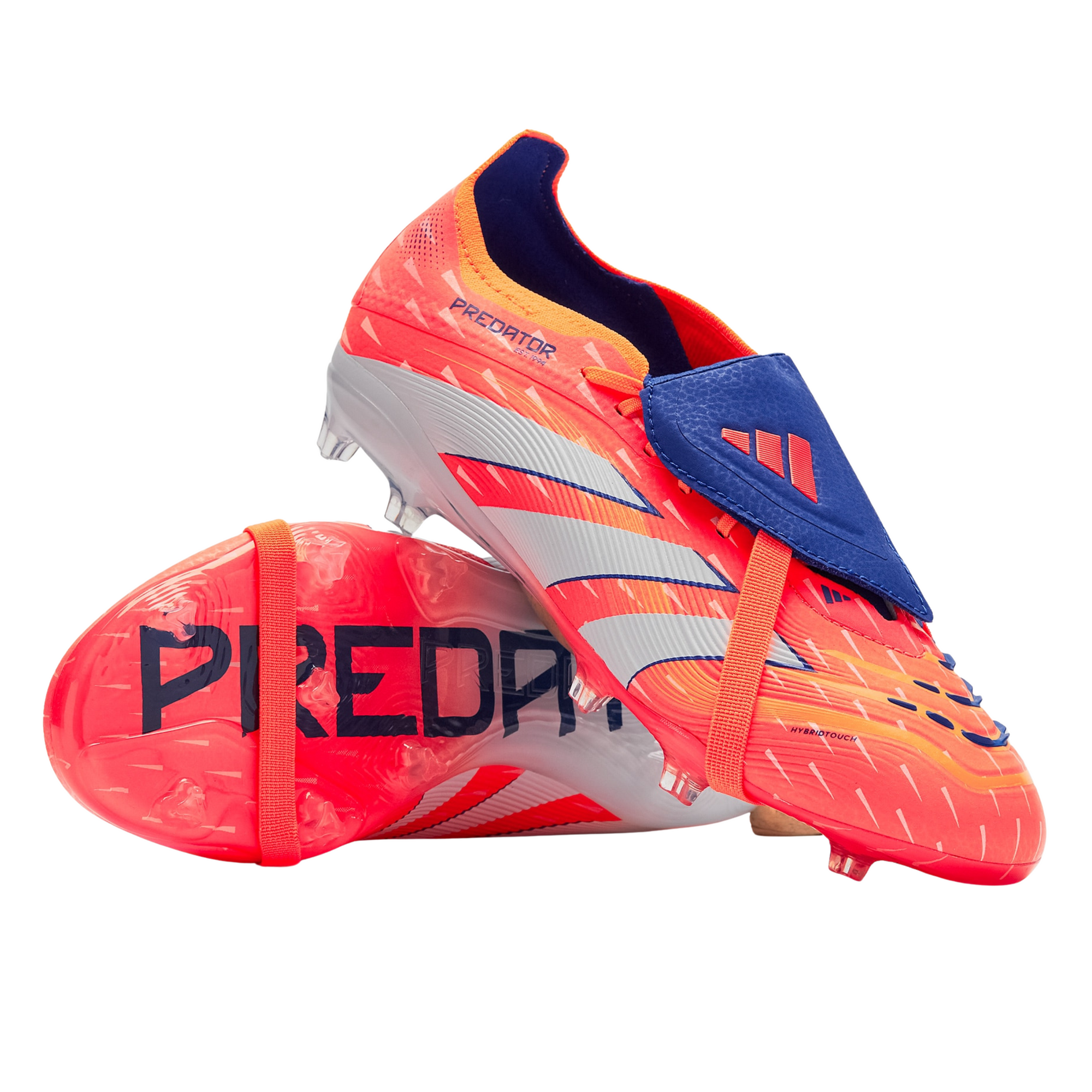adidas Youth Predator Elite Fold-Over Tongue Junior FG Soccer Cleats (Coral/White/Orange)