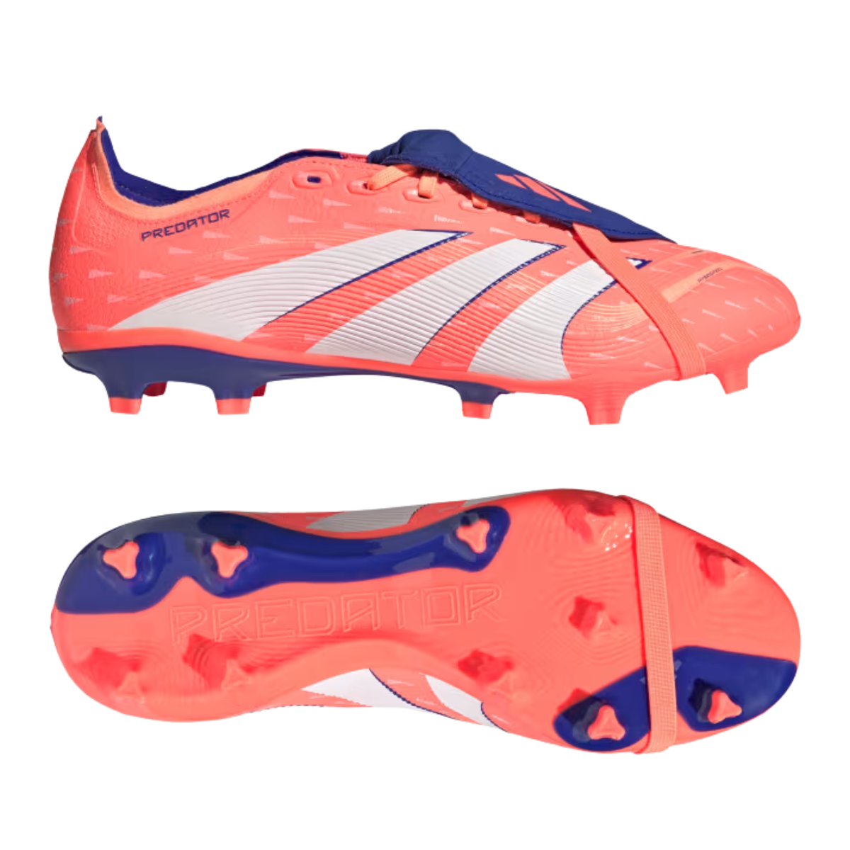 adidas Predator League Fold-Over Tongue FG/MG Soccer Cleats (Coral/White/Orange)