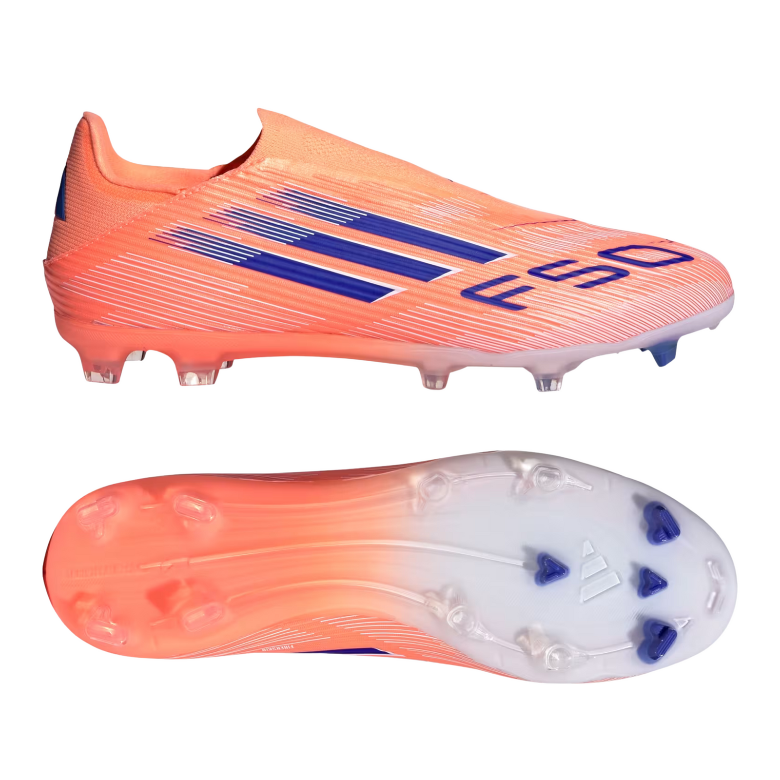 adidas F50 League Laceless FG/MG Soccer Cleats (Orange/Lucid Blue/White)