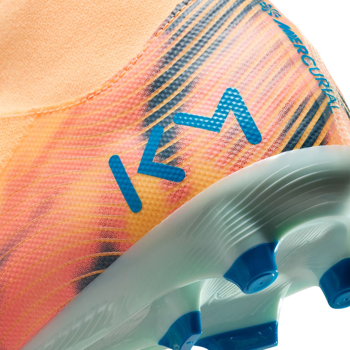 Nike Zoom Superfly 10 Academy KM Firm/Multi Ground Soccer Cleats (Melon Tint/Neo Turq/Igloo)