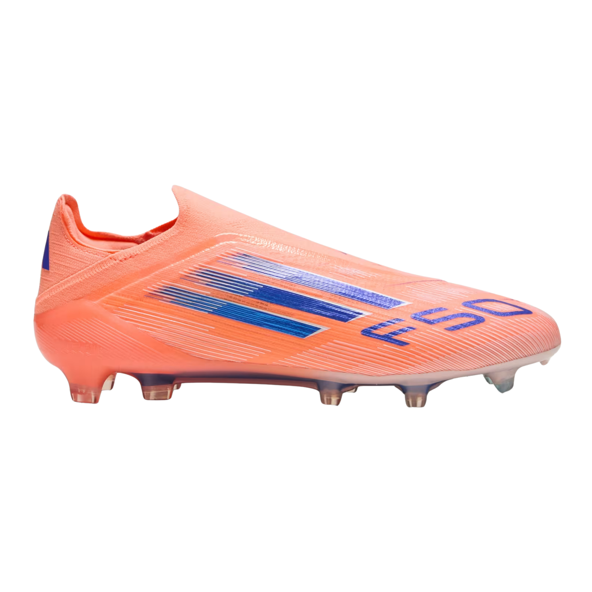 adidas F50 Elite Lace Less Firm Ground Soccer Cleats (Orange/Lucid Blue/White)