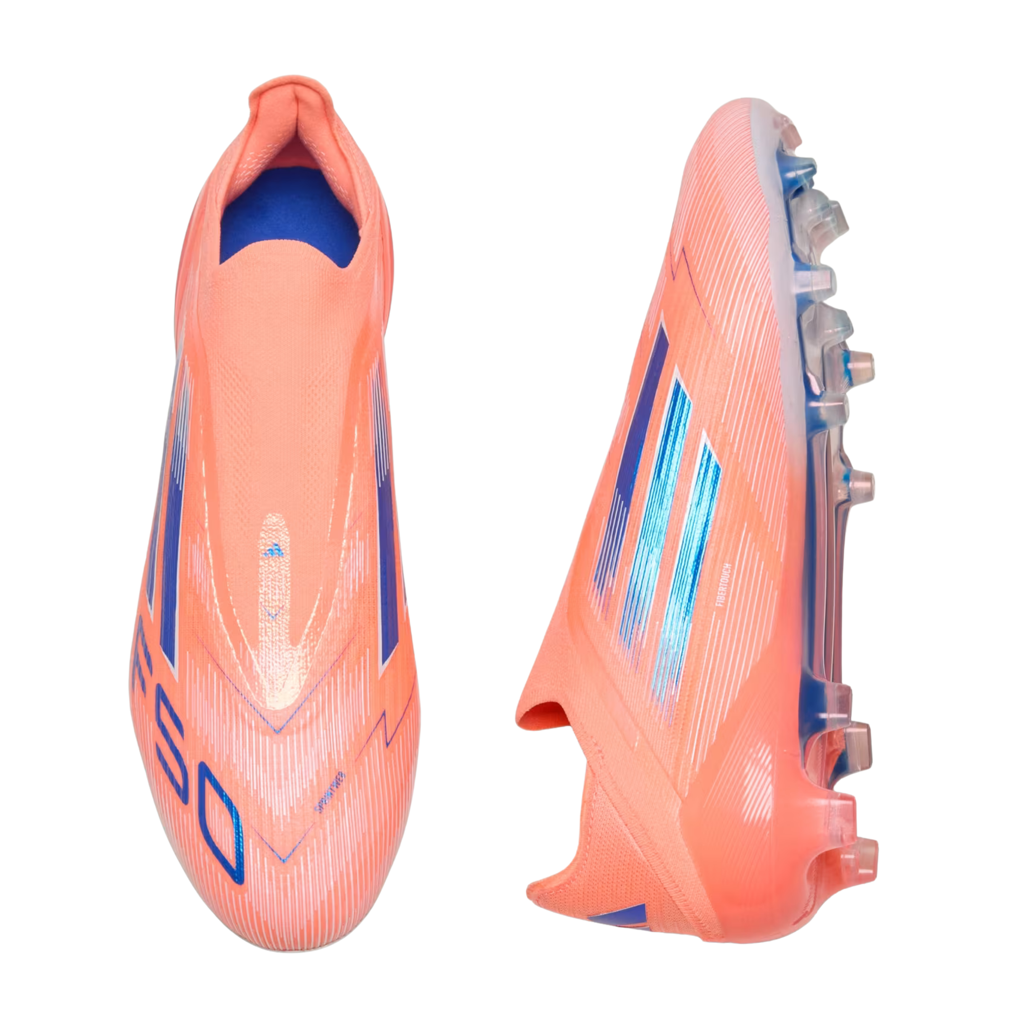 adidas F50 Elite Lace Less Firm Ground Soccer Cleats (Orange/Lucid Blue/White)