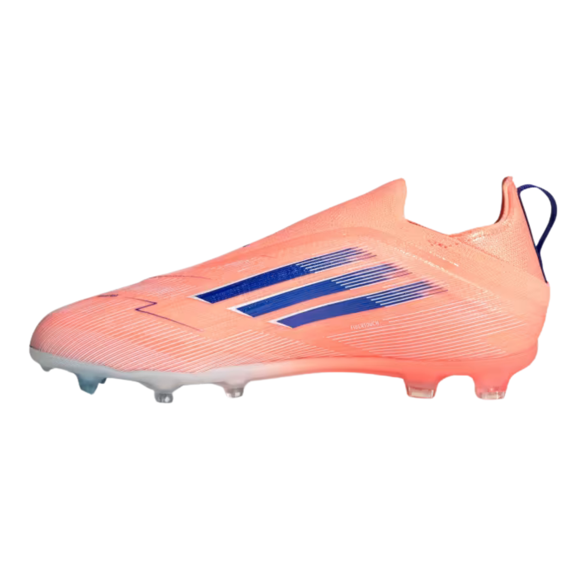 adidas Youth F50 Elite Laceless Junior Firm Ground Soccer cleats (Orange/Lucid Blue/White)
