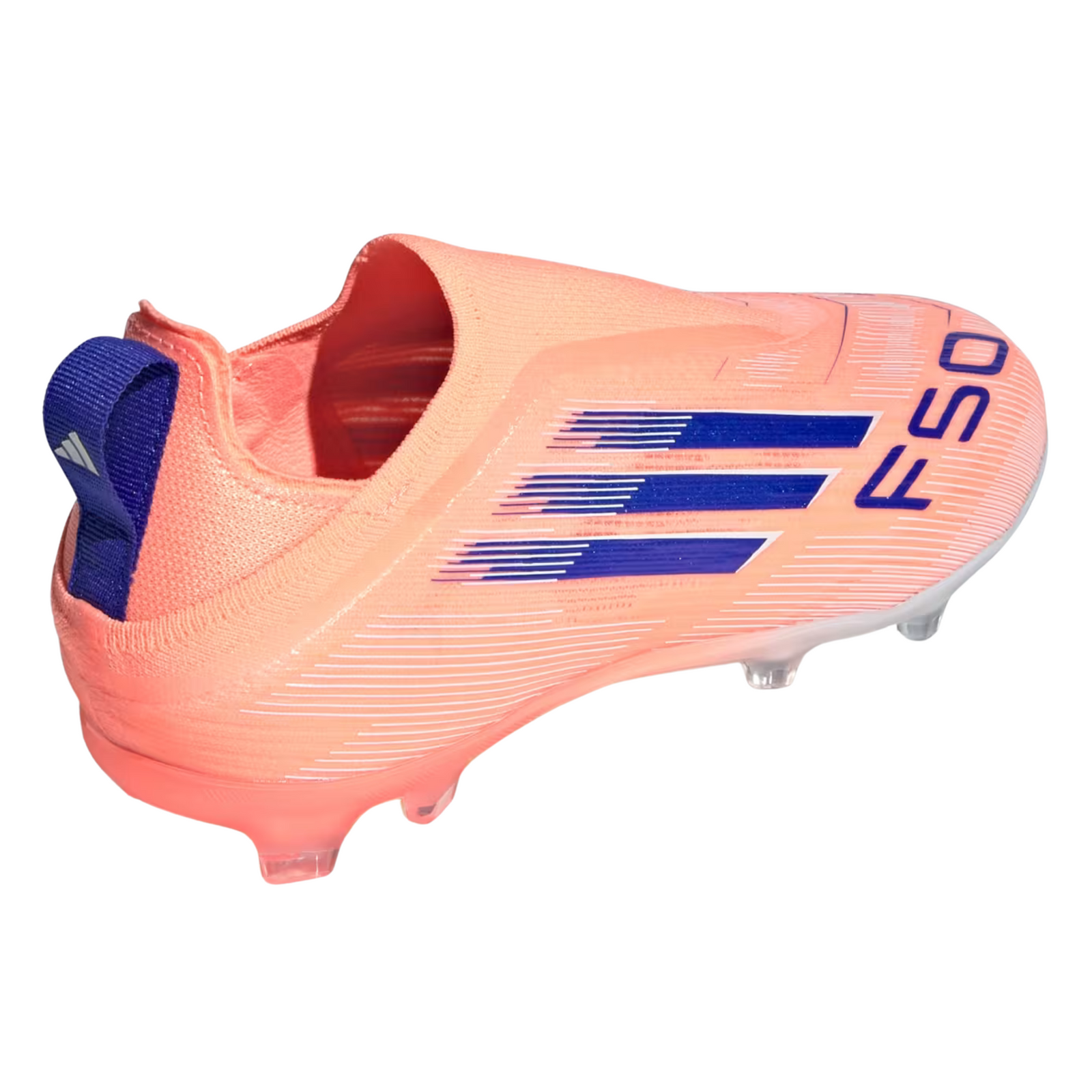 adidas Youth F50 Elite Laceless Junior Firm Ground Soccer cleats (Orange/Lucid Blue/White)