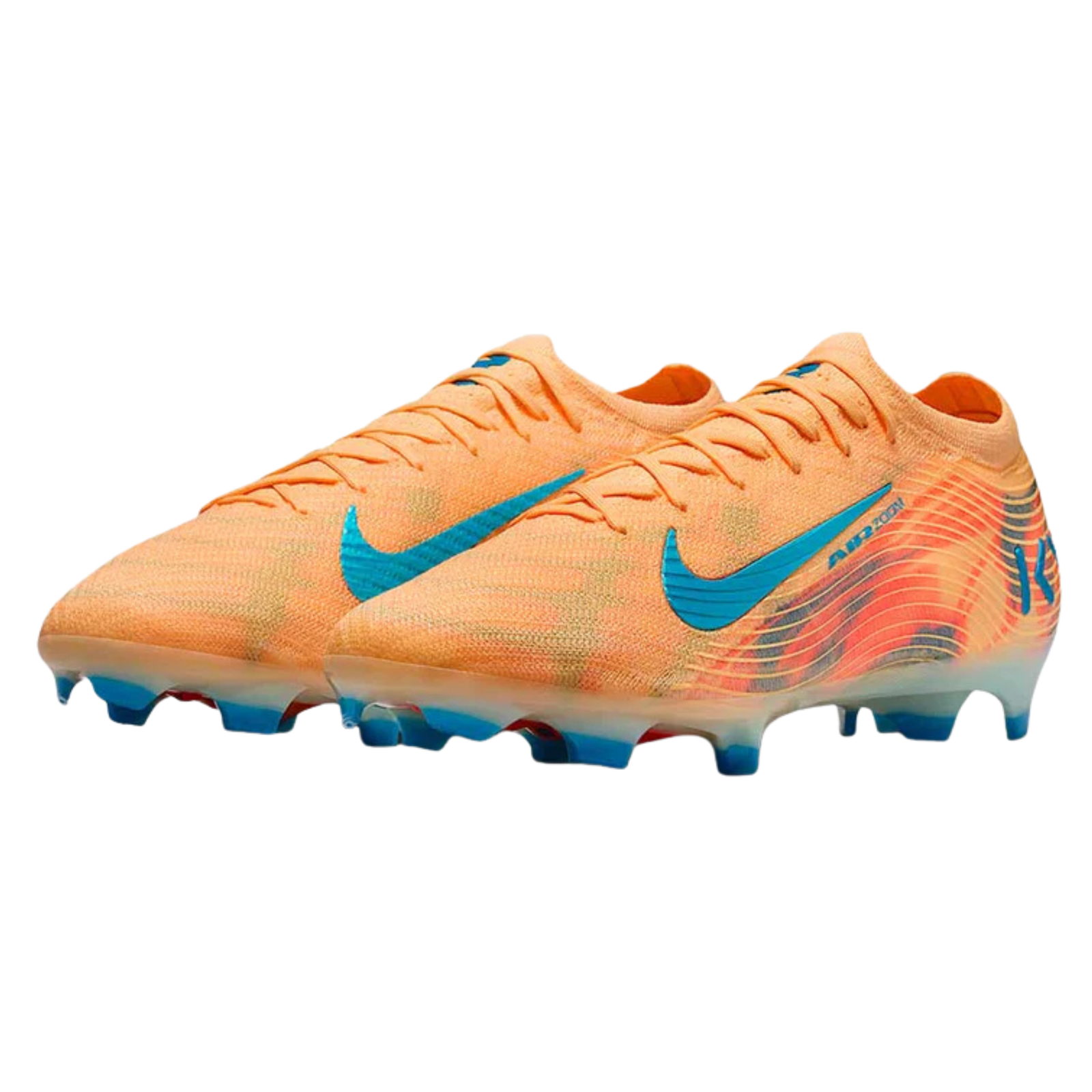 Nike Zoom Vapor 16 Elite KM Firm Ground Soccer Cleats (Melon Tint/Neo Turq/Igloo)