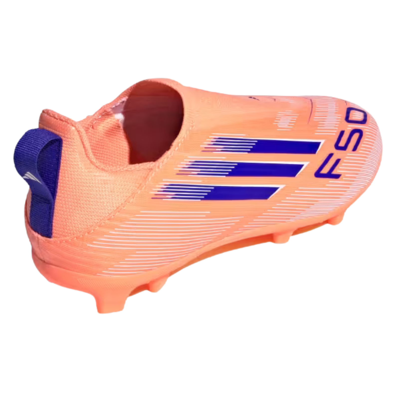 adidas Youth F50 League Laceless FG/MG Junior Soccer Cleats (Orange/Lucid Blue/White)