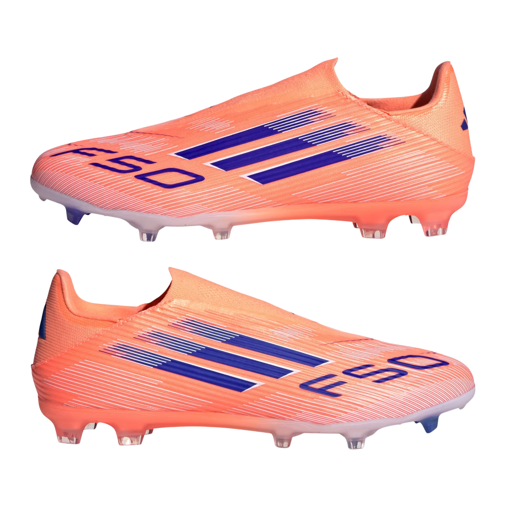 adidas F50 League Laceless FG/MG Soccer Cleats (Orange/Lucid Blue/White)