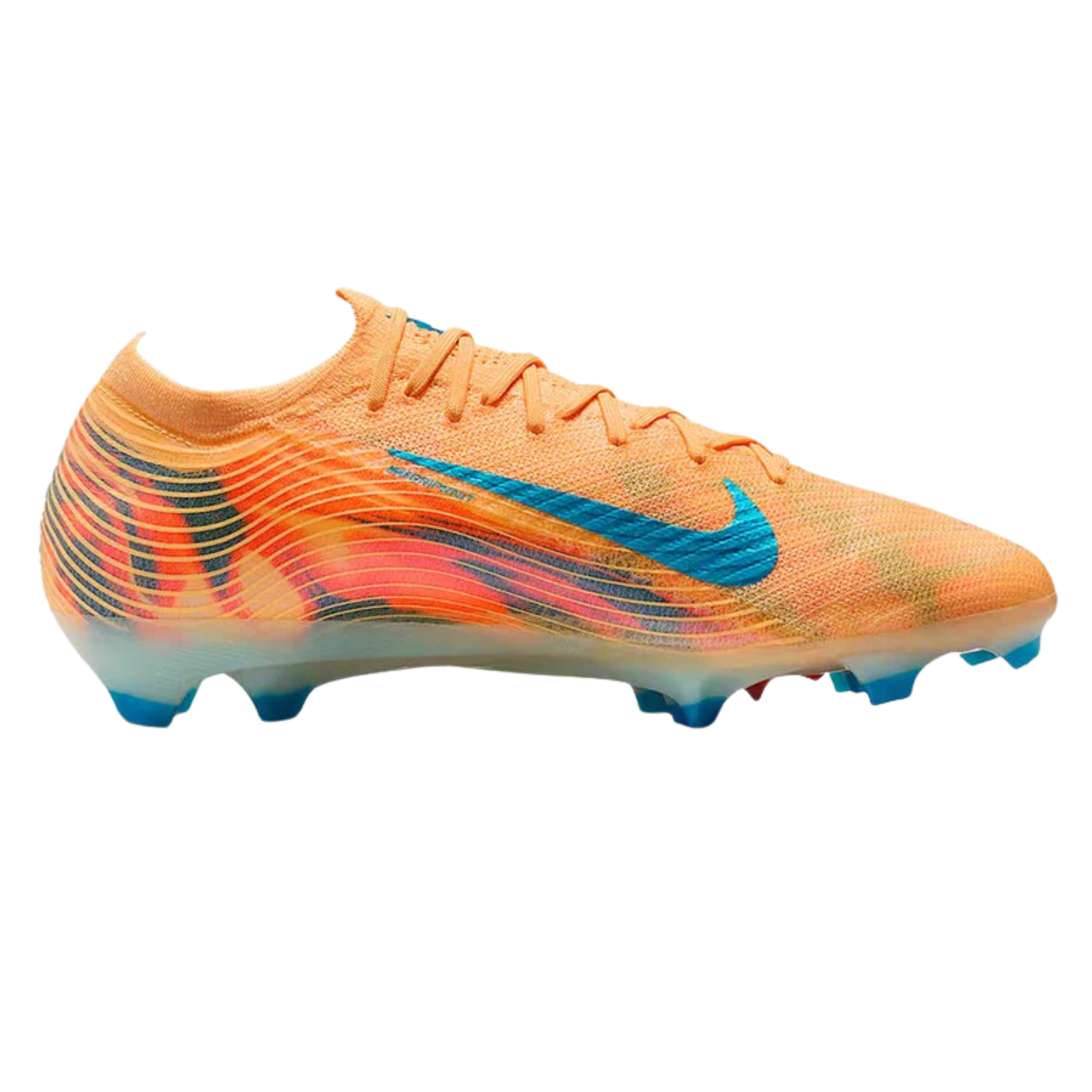 Nike Zoom Vapor 16 Elite KM Firm Ground Soccer Cleats (Melon Tint/Neo Turq/Igloo)