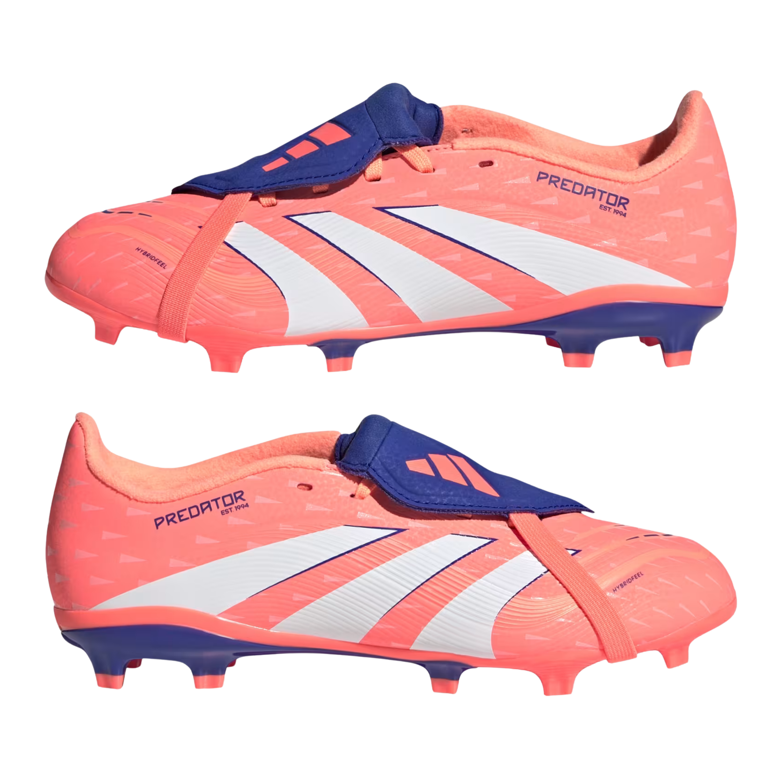 adidas Youth Predator League Fold-Over Tongue Firm/Multi Ground Junior Soccer Cleats (Coral/White/Orange)