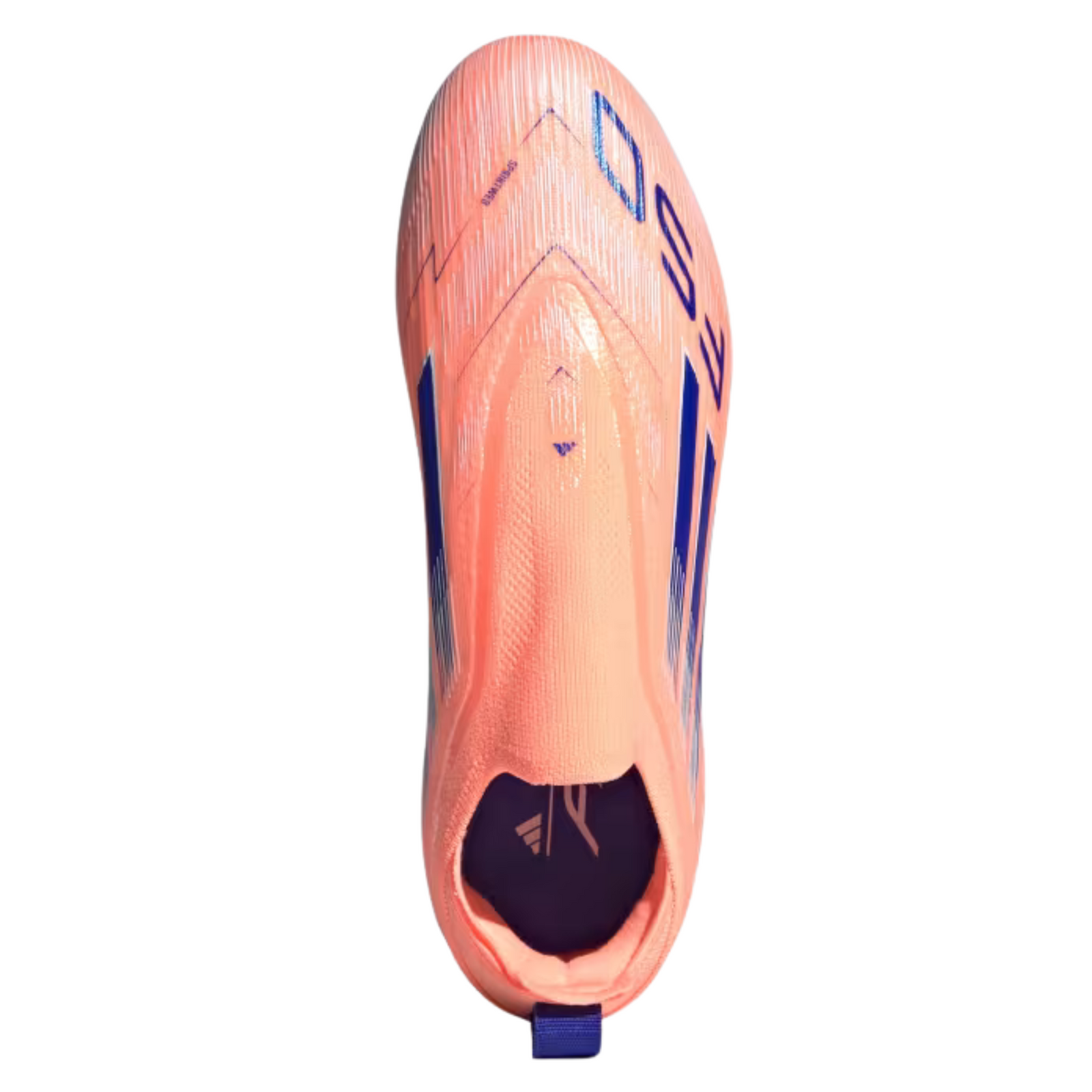 adidas Youth F50 Elite Laceless Junior Firm Ground Soccer cleats (Orange/Lucid Blue/White)