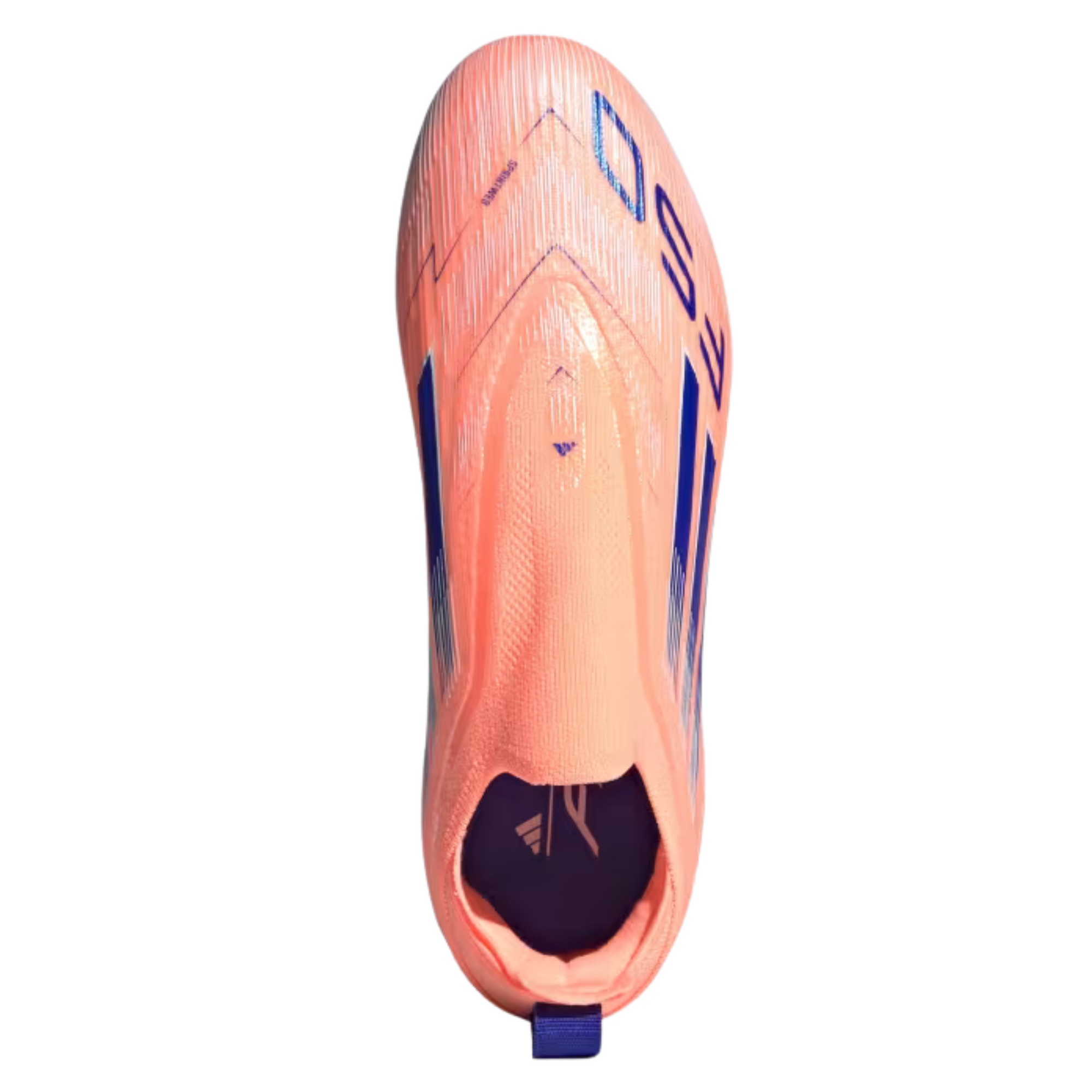 adidas Youth F50 Elite Laceless Junior Firm Ground Soccer cleats (Orange/Lucid Blue/White)