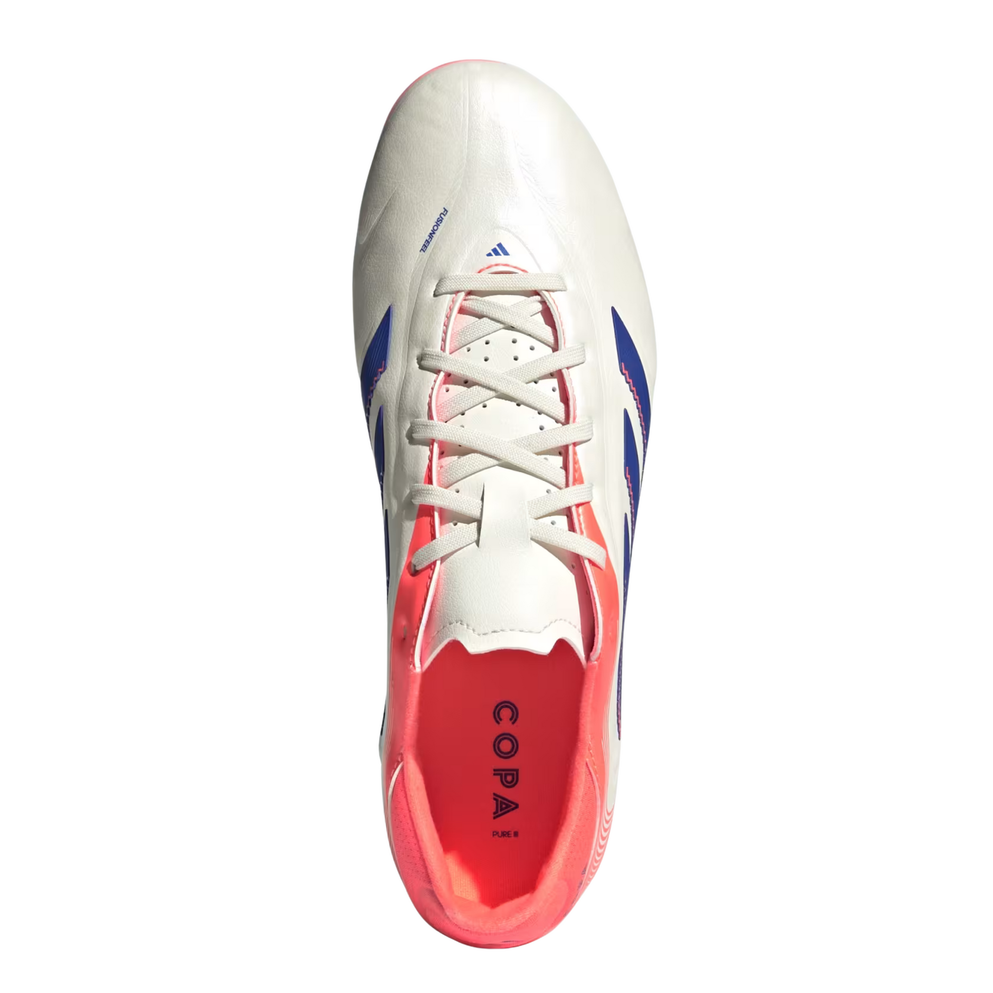 adidas Copa Pure III League Firm/Multi Ground Soccer Cleats (Off White/Blue/Orange)