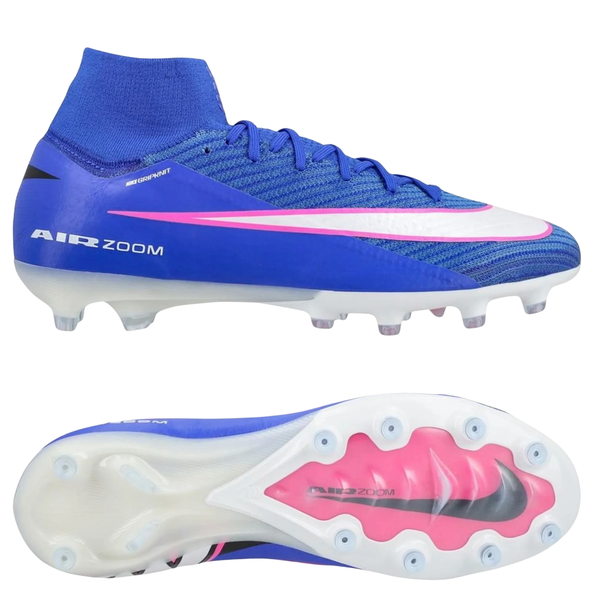Nike Zoom Superfly 10 Elite AG-Pro Soccer Cleats (Racer Blue/White)