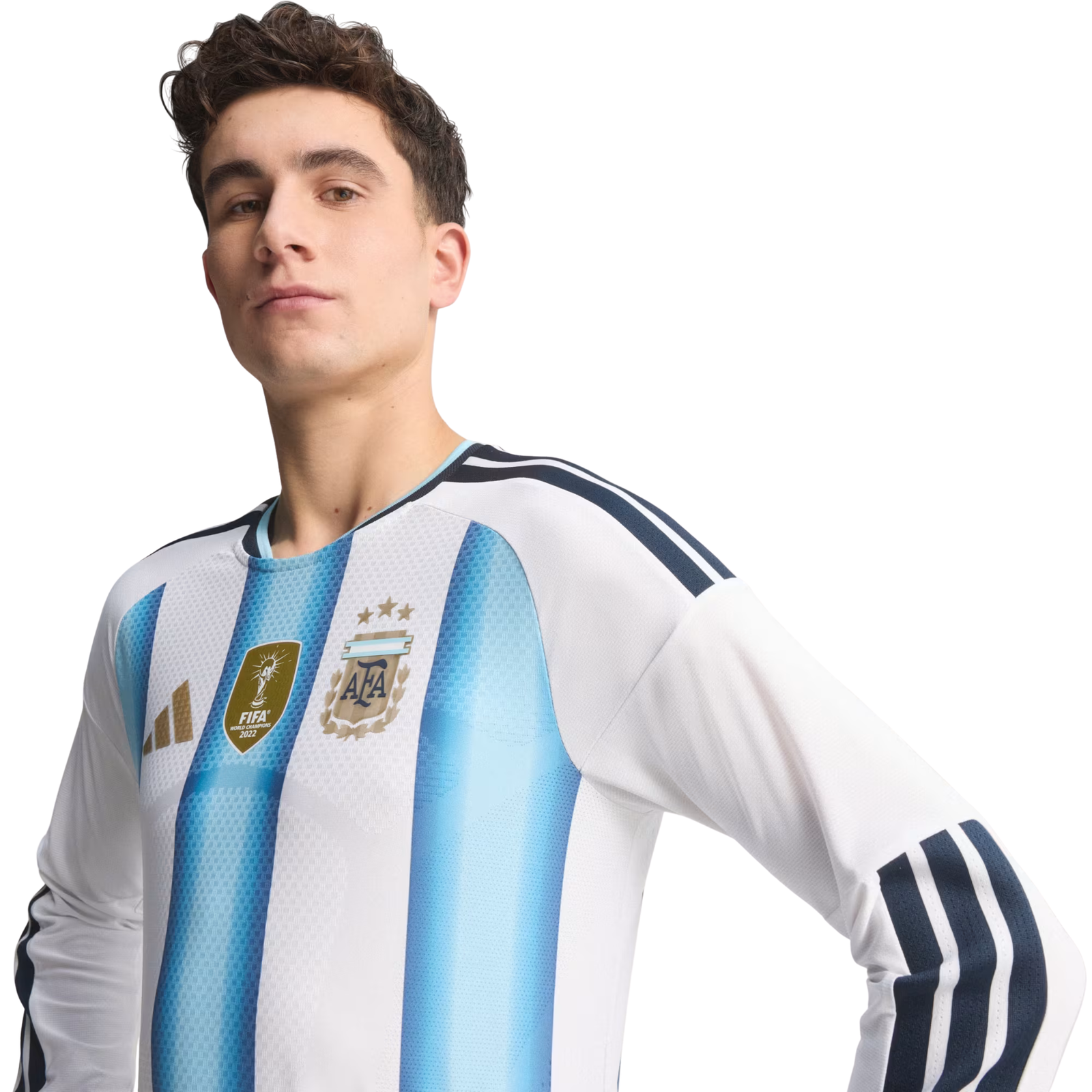 adidas Argentina Long Sleeve Authentic Home Long Sleeve Jersey 2026 (White/Icey Blue/Light Blue)