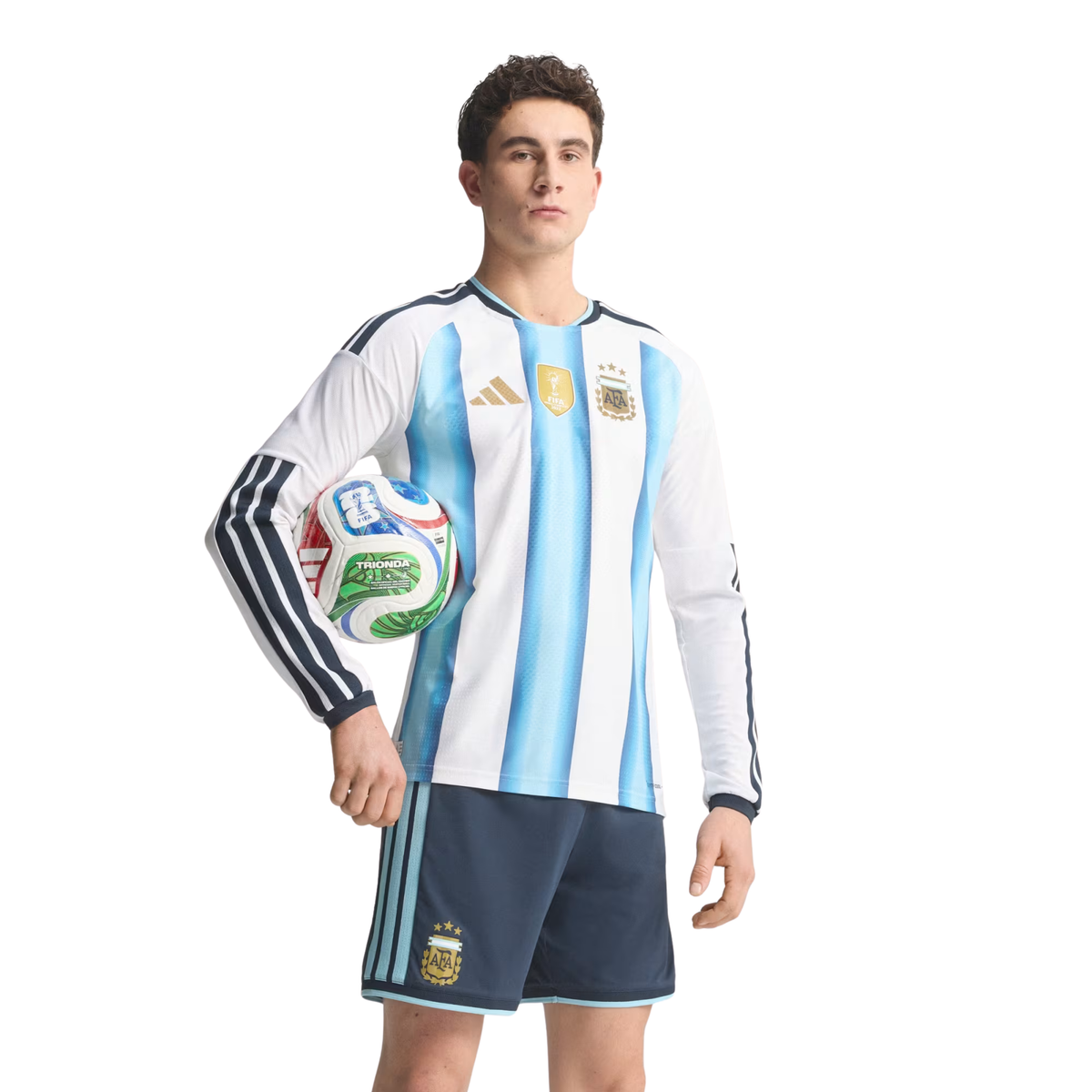 adidas Argentina Long Sleeve Authentic Home Long Sleeve Jersey 2026 (White/Icey Blue/Light Blue)