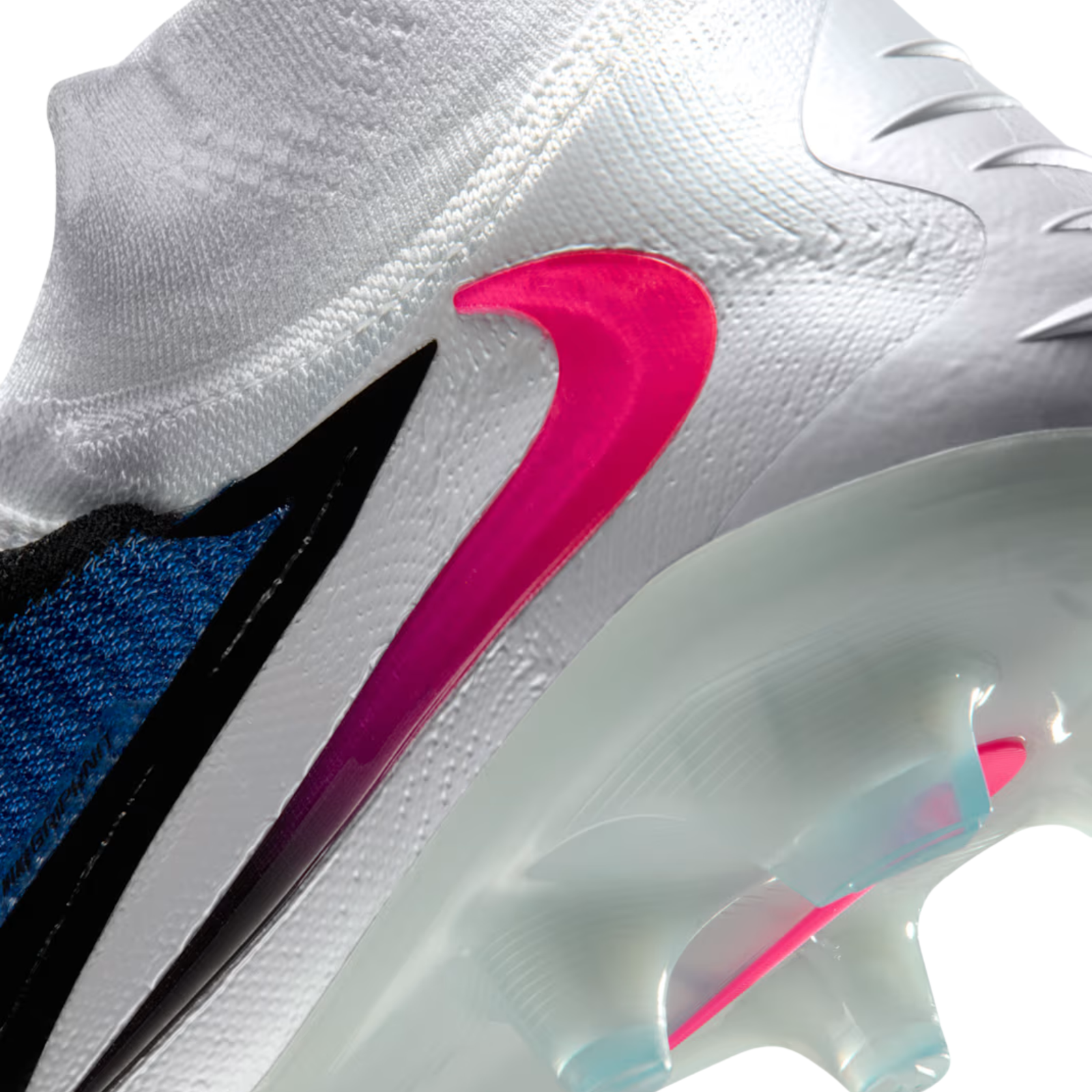 Nike Phantom 6 High Elite FG Soccer Cleats (Racer Blue/Pink Blast/White)