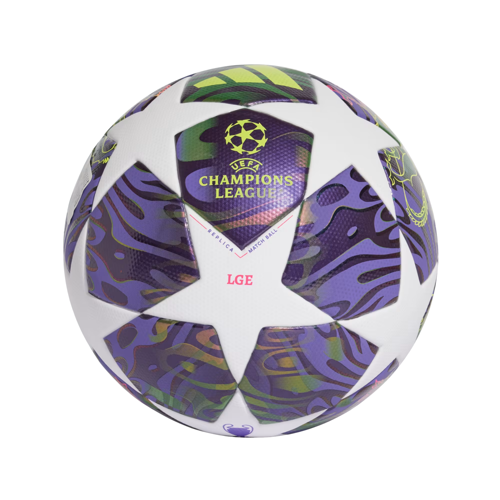 adidas UCL 25/26 League Top Final Soccer Ball (Dark Purple/White/Solar Yellow)