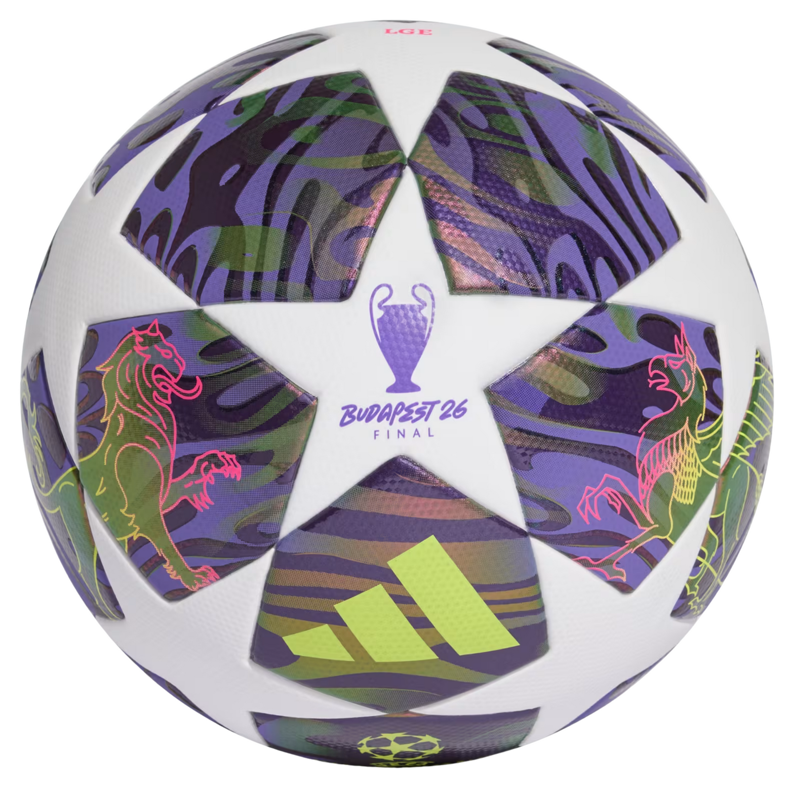 adidas UCL 25/26 League Top Final Soccer Ball (Dark Purple/White/Solar Yellow)