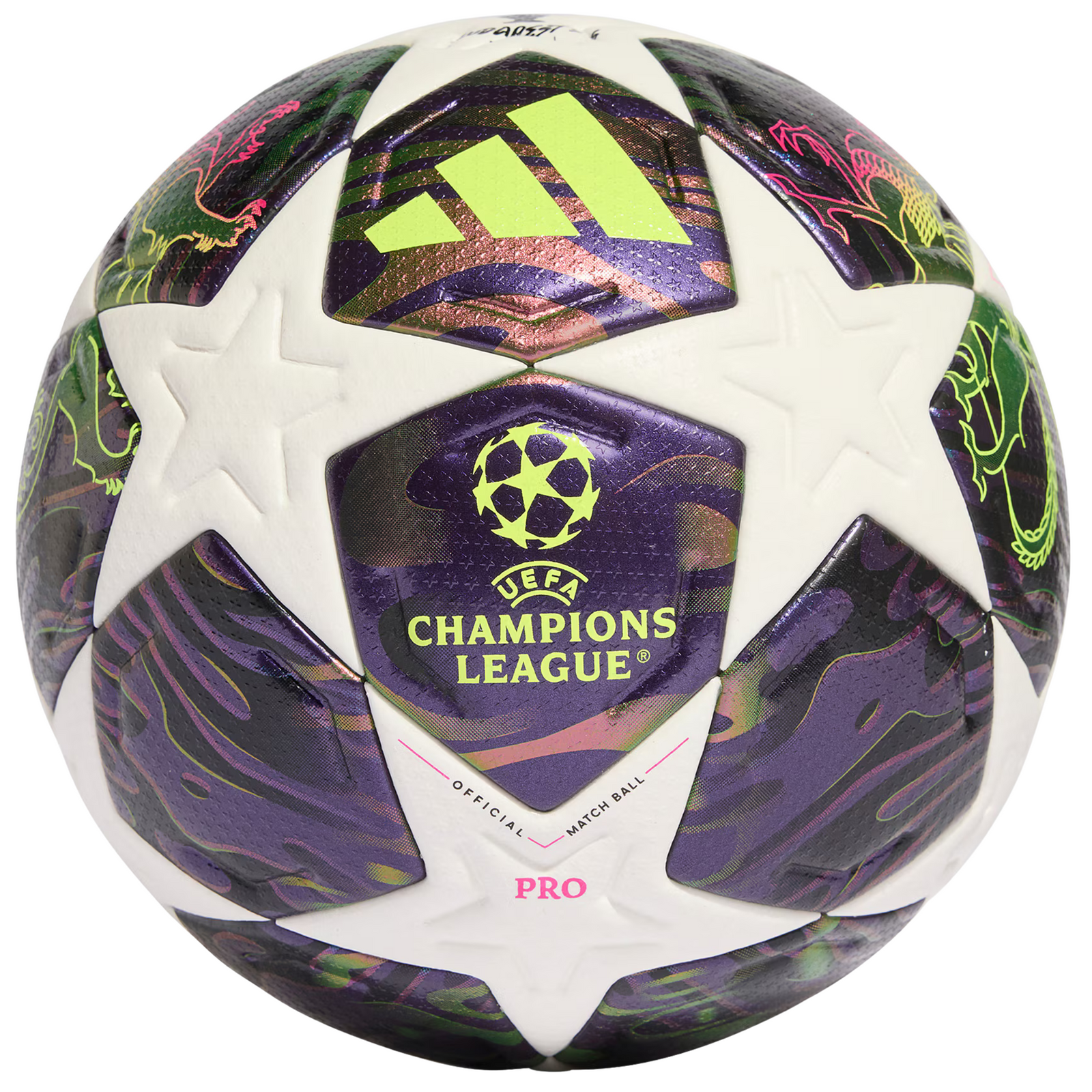 adidas UCL 25/26 OMB Final Match Soccer Ball (Dark Purple/White/Solar Yellow)