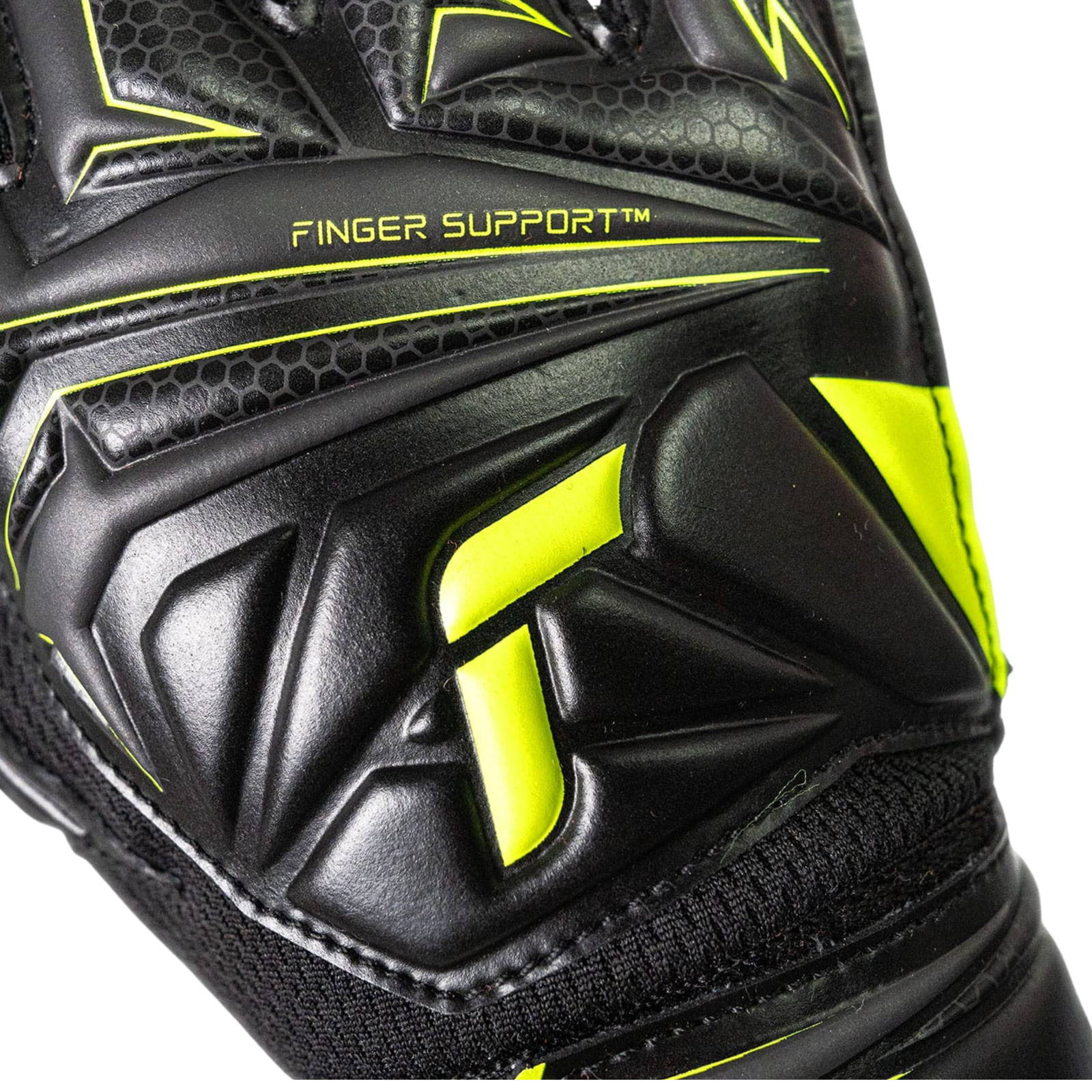 Reusch Junior Attrakt Starter Solid Finger Support Goalkeeper Gloves (Black/Yellow)